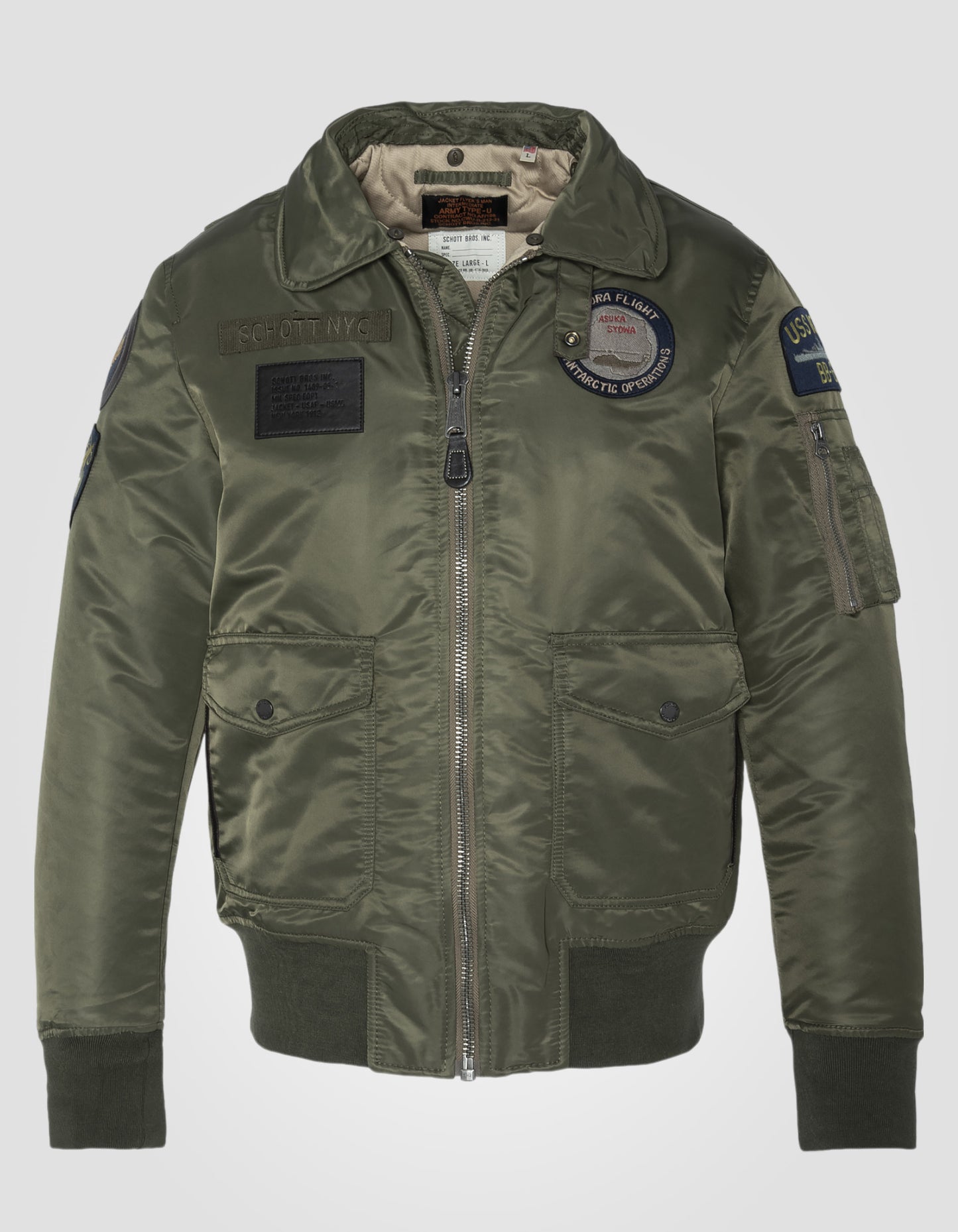 Pilot der Khaki -Armee Bumber Badgé in recyceltem Nylon