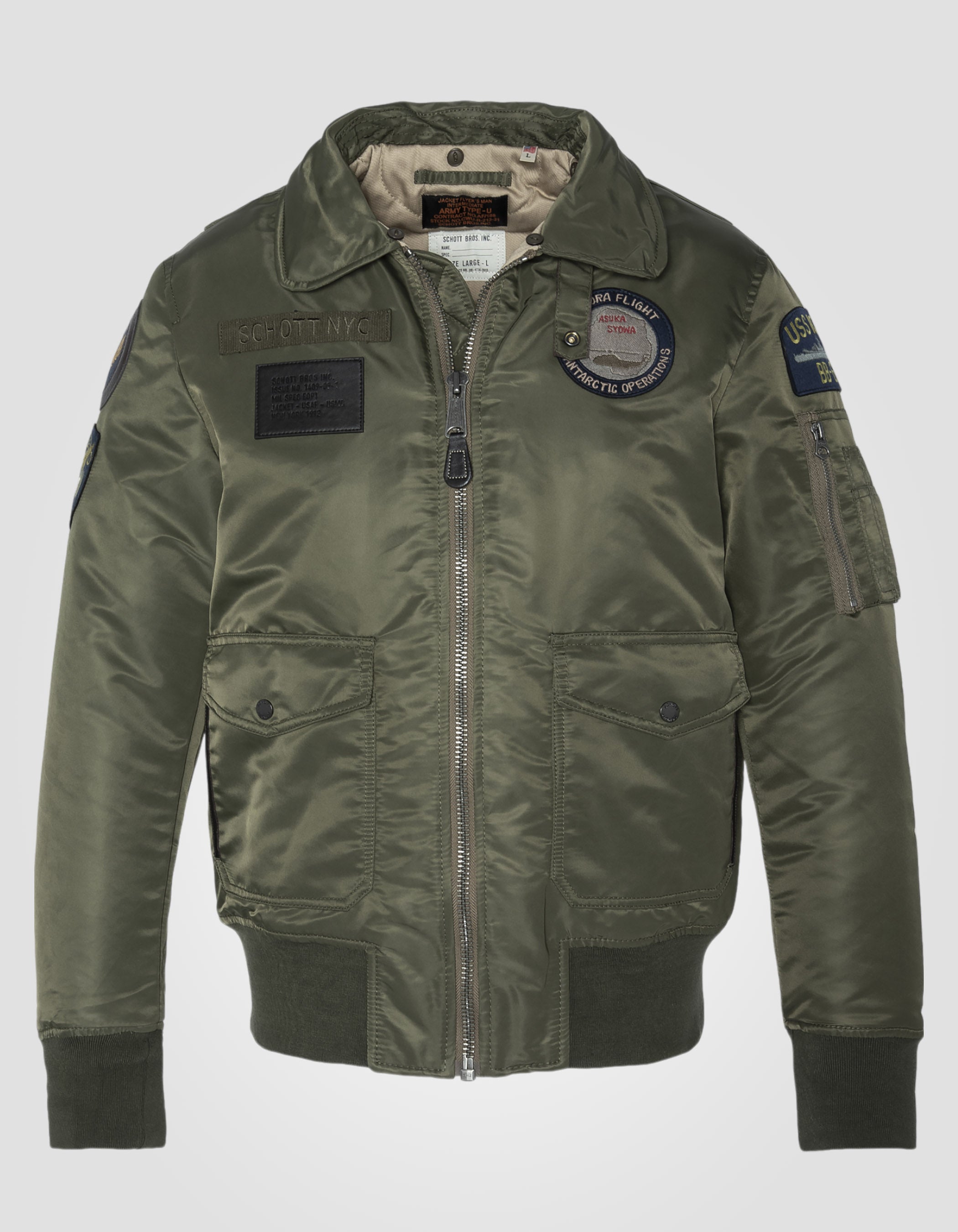 Pilot der Khaki -Armee Bumber Badgé in recyceltem Nylon-7