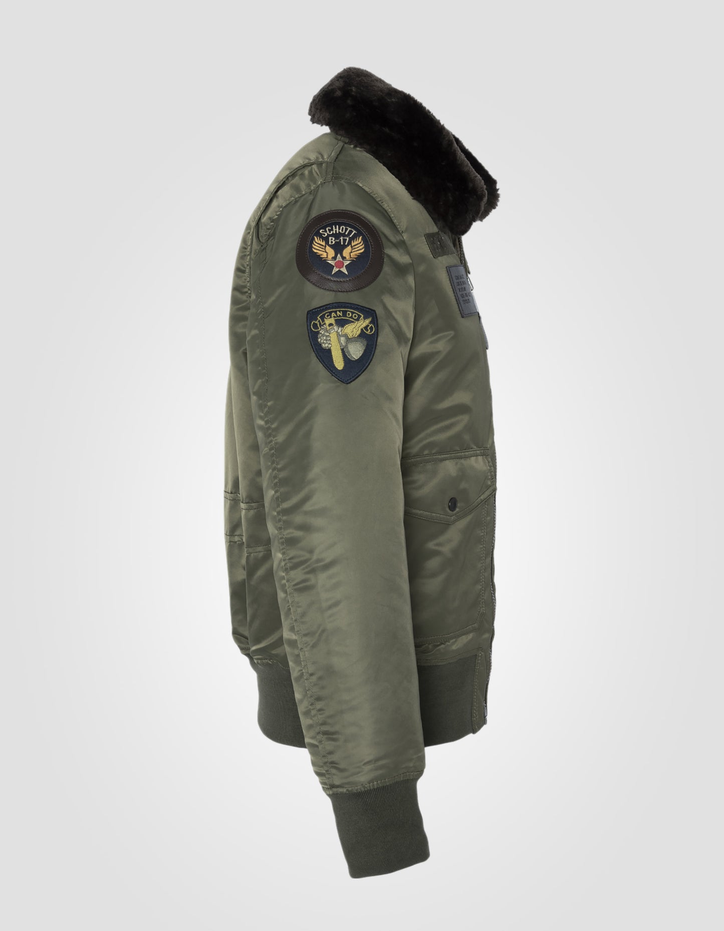 Pilot der Khaki -Armee Bumber Badgé in recyceltem Nylon