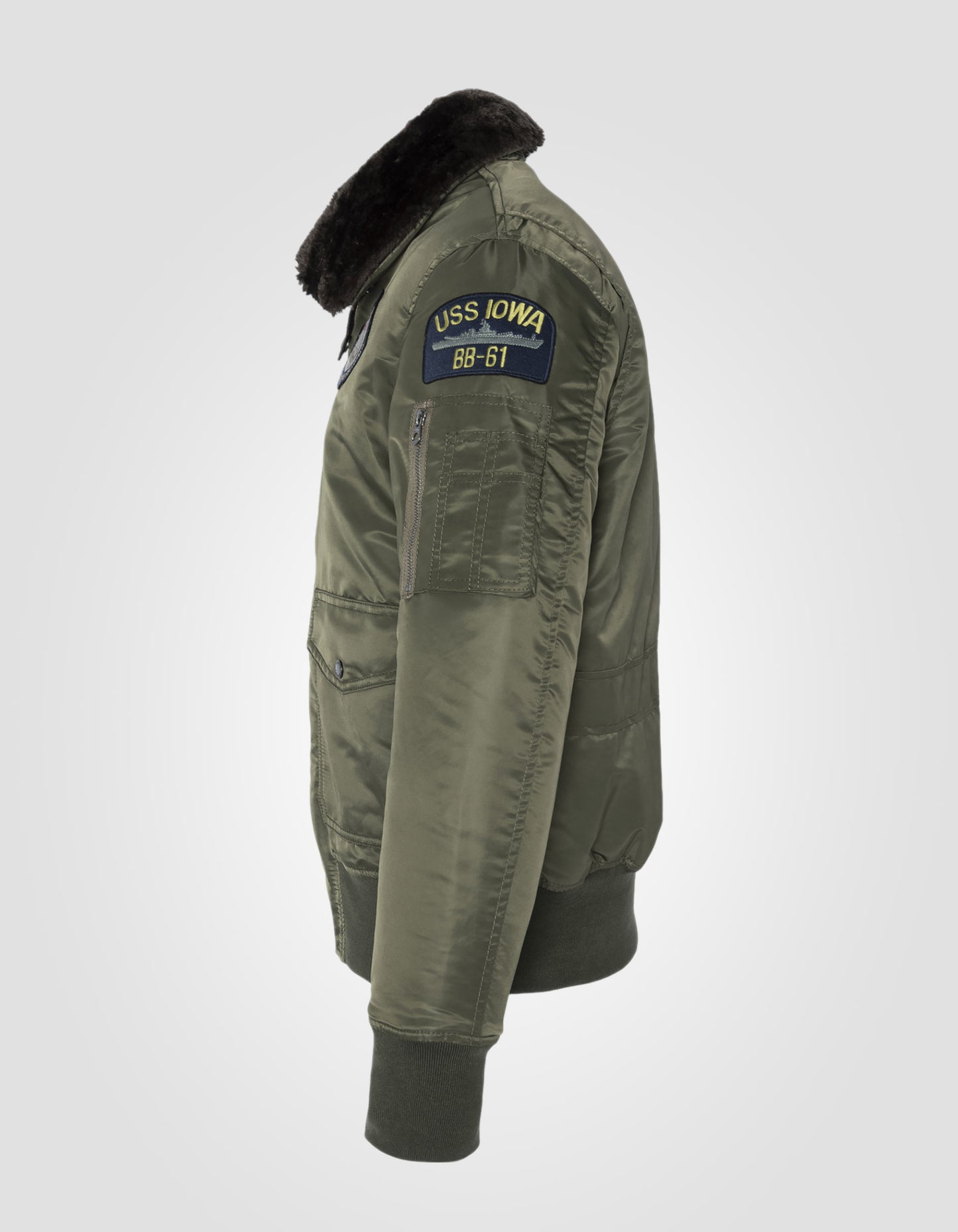 Pilot der Khaki -Armee Bumber Badgé in recyceltem Nylon