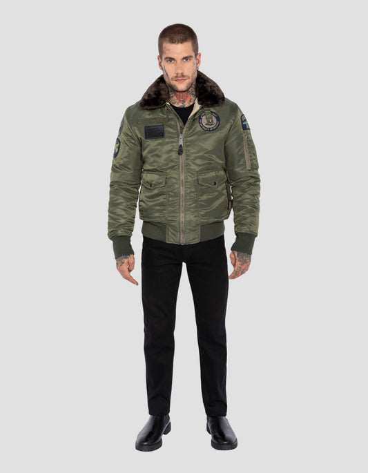 Pilot der Khaki -Armee Bumber Badgé in recyceltem Nylon