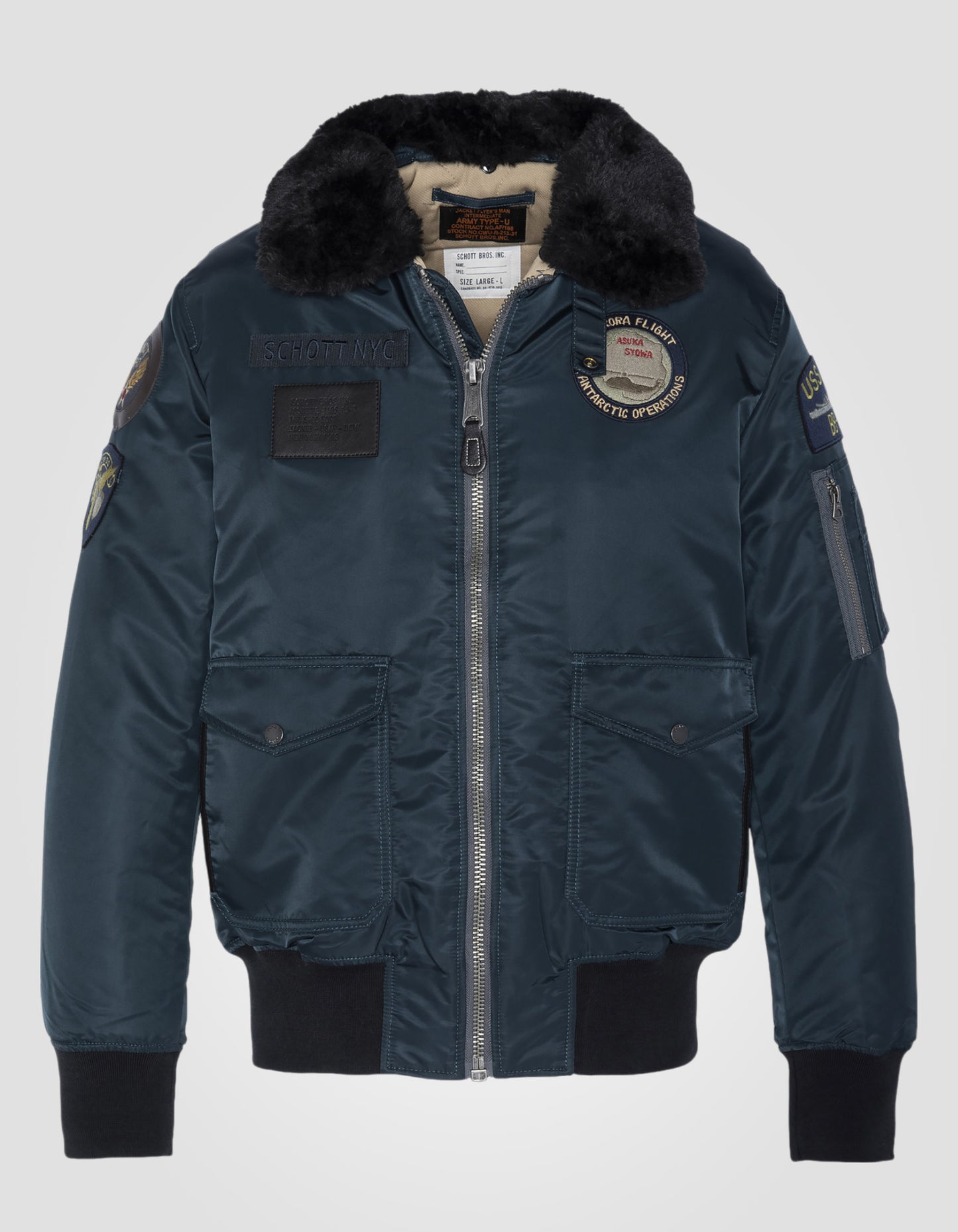 Bomber pilote badgé en nylon recyclé