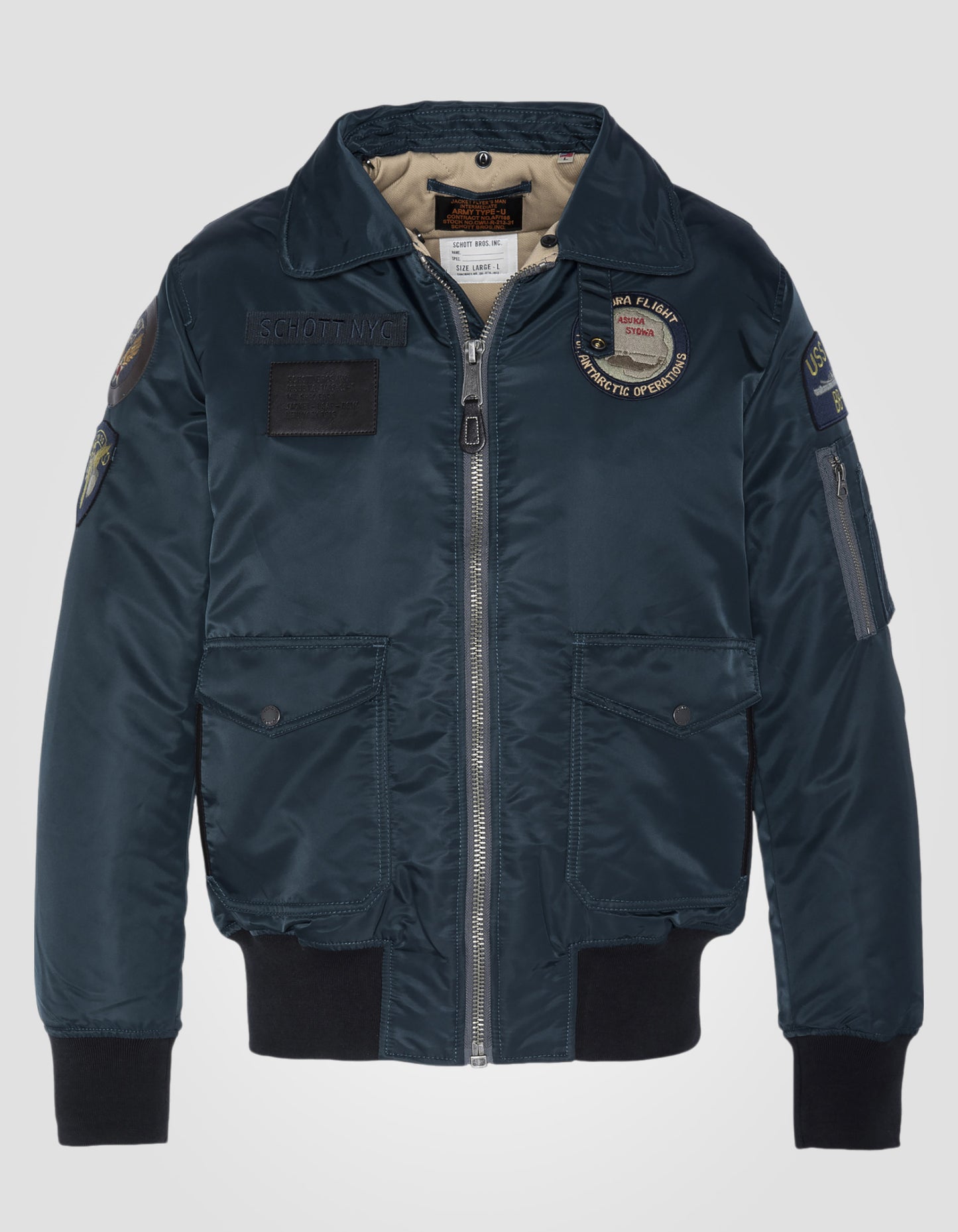 Bomber pilote badgé en nylon recyclé