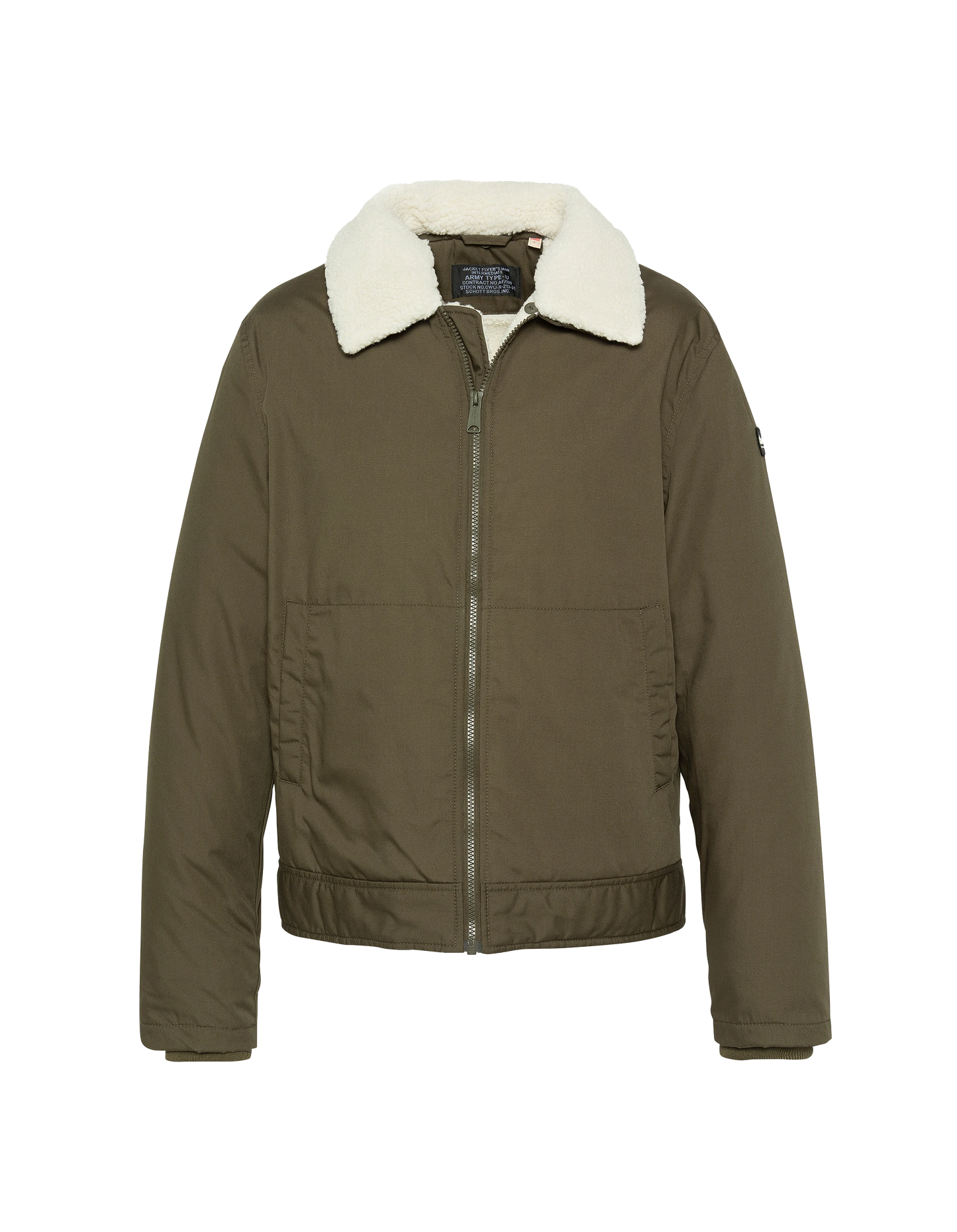 Blouson kaki avec col sherpa amovible