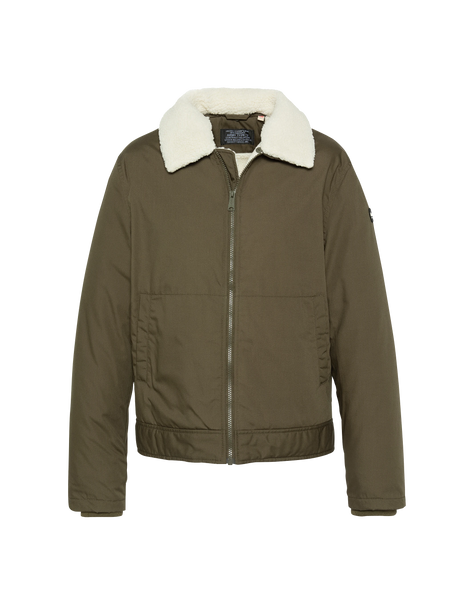 Khaki jacket with removable Sherpa collar - Oklahoma | Schott NYC®