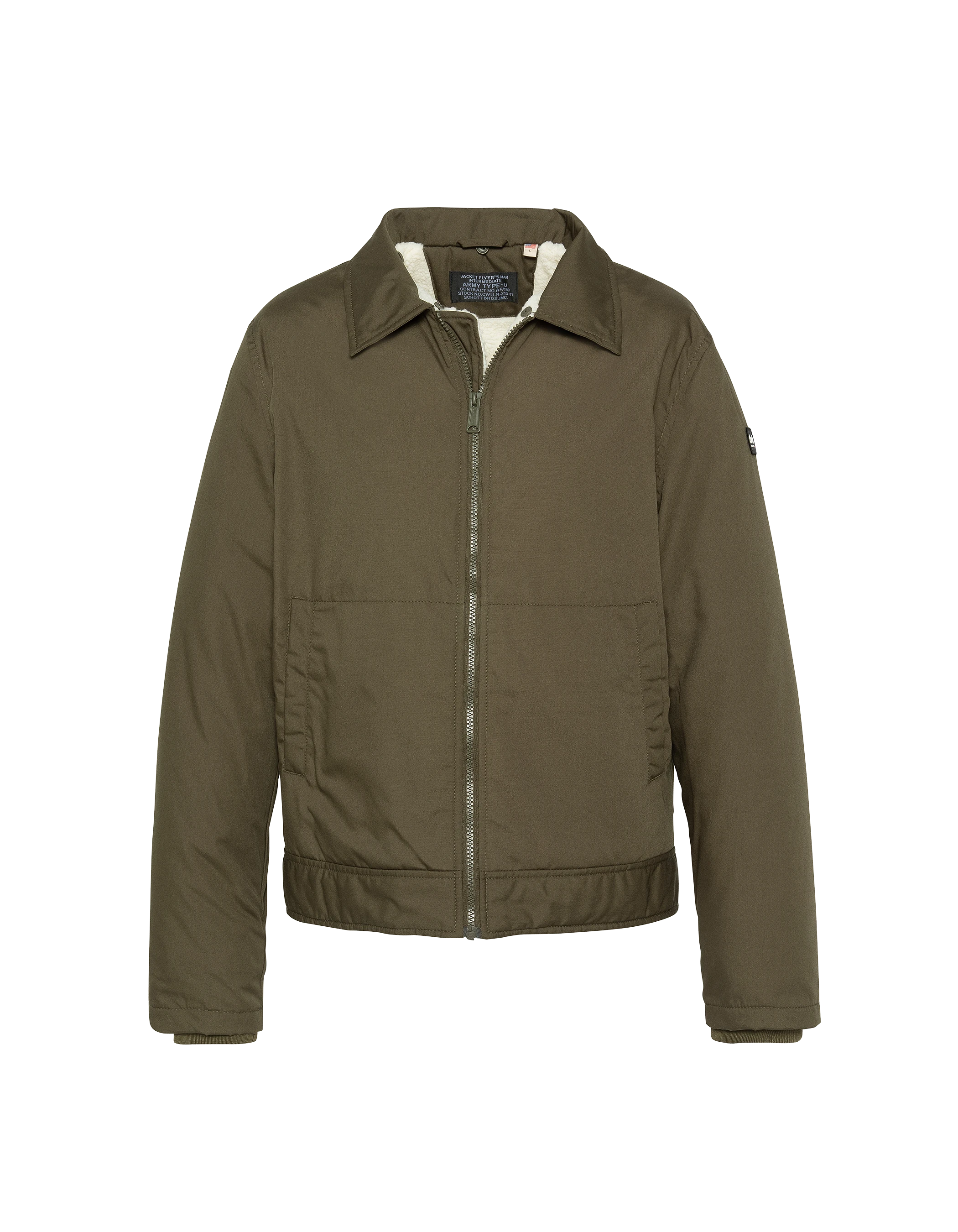 Blouson kaki avec col sherpa amovible-3