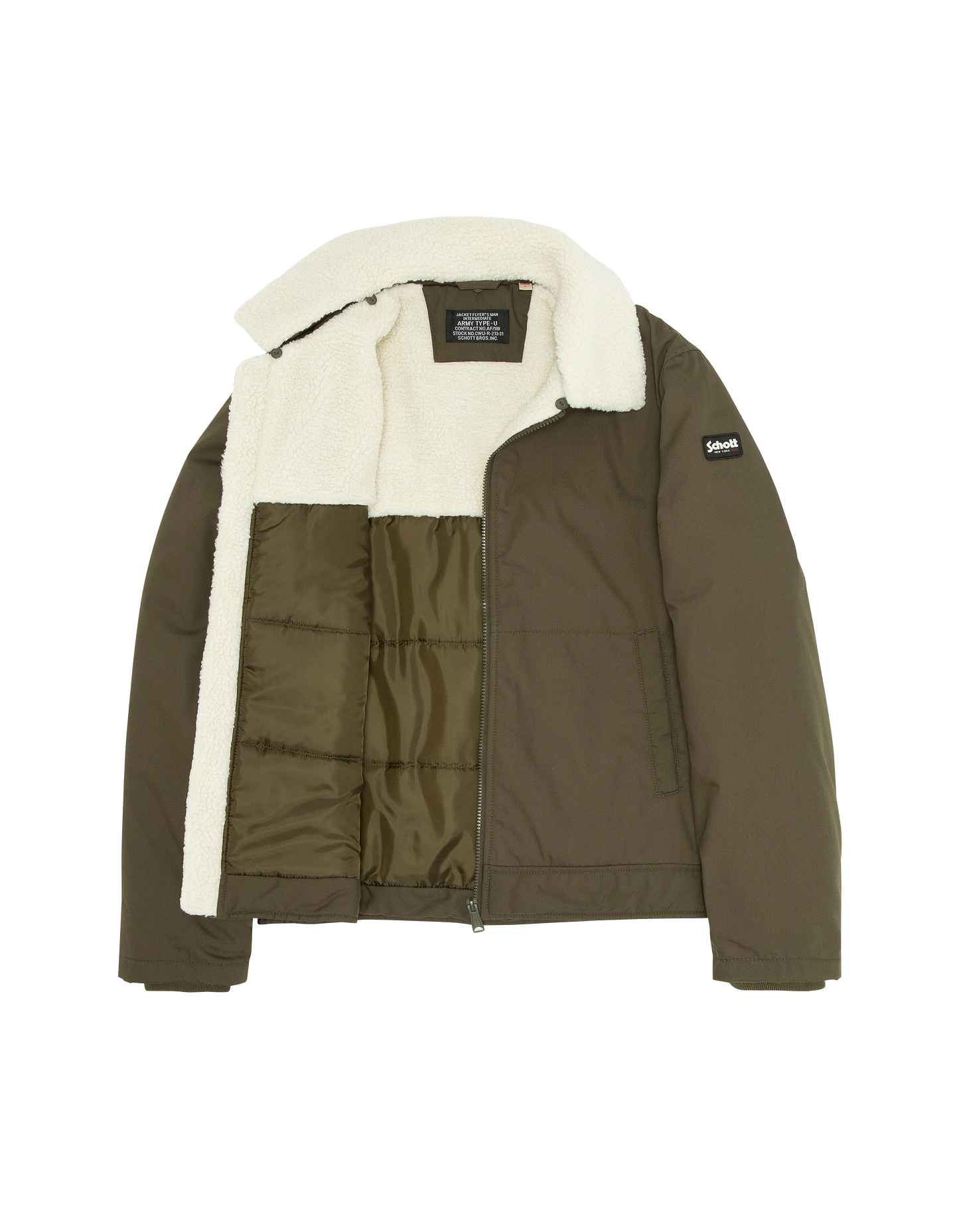 Blouson kaki avec col sherpa amovible