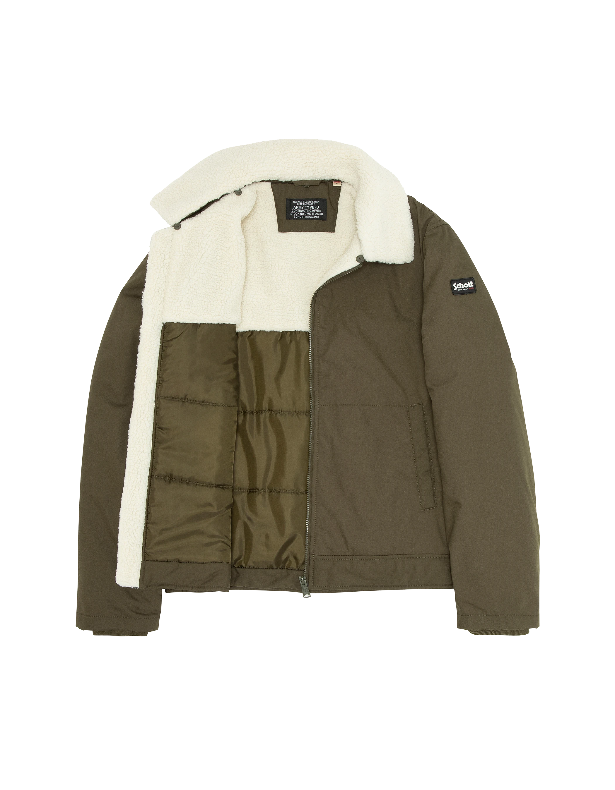Blouson kaki avec col sherpa amovible-4