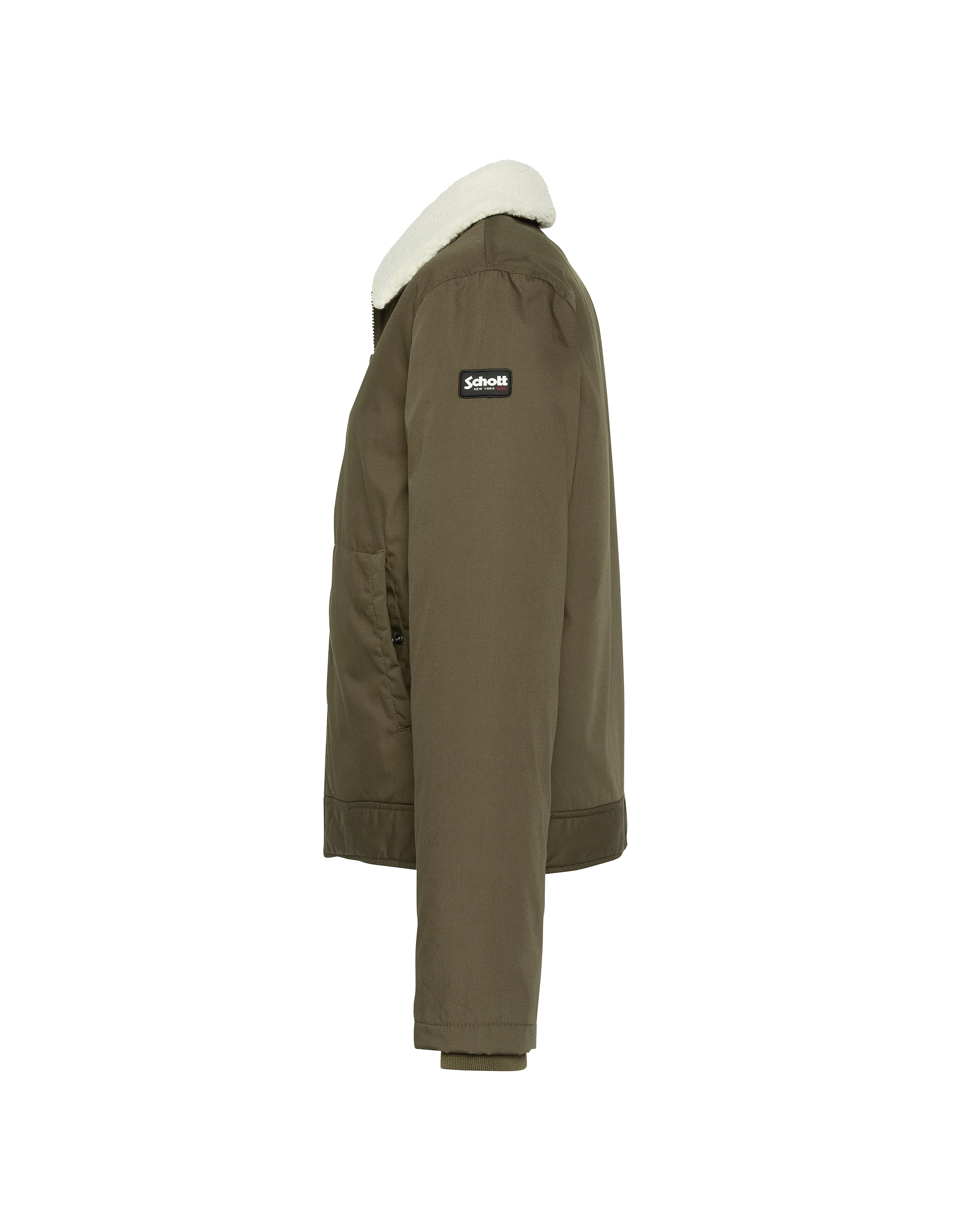Blouson kaki avec col sherpa amovible-5