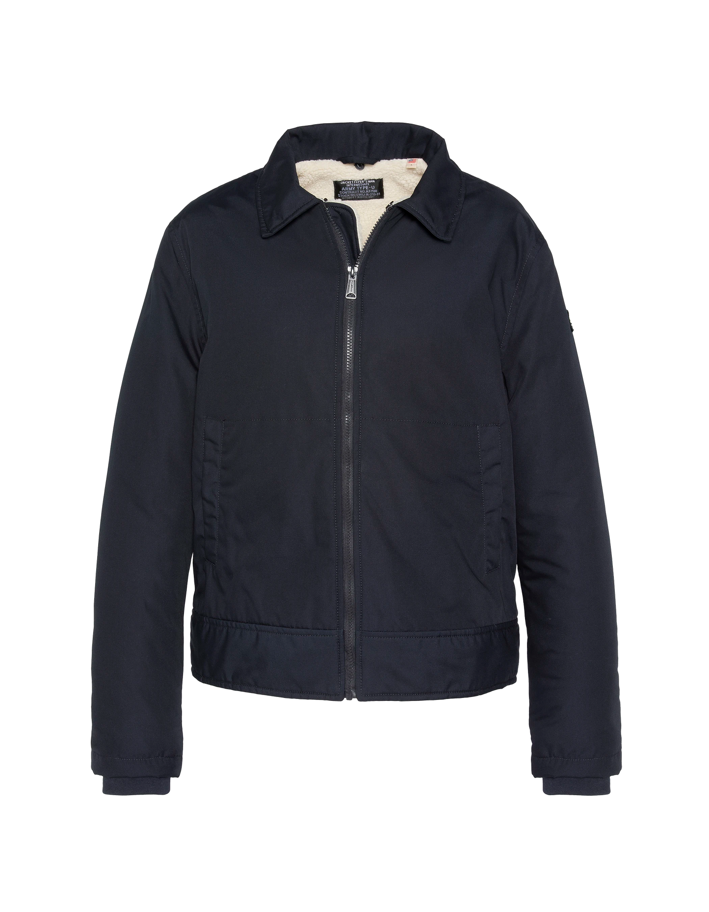 Blouson bleu marine avec col sherpa amovible