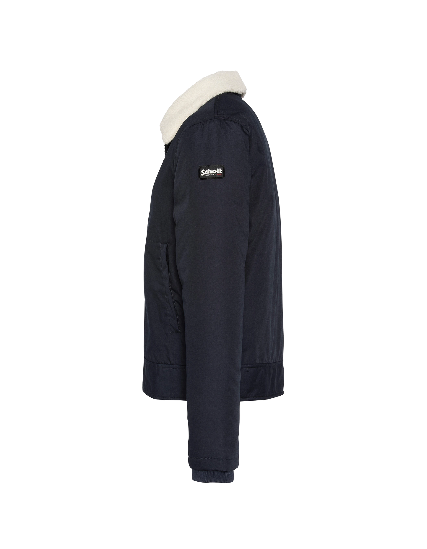 Blouson bleu marine avec col sherpa amovible