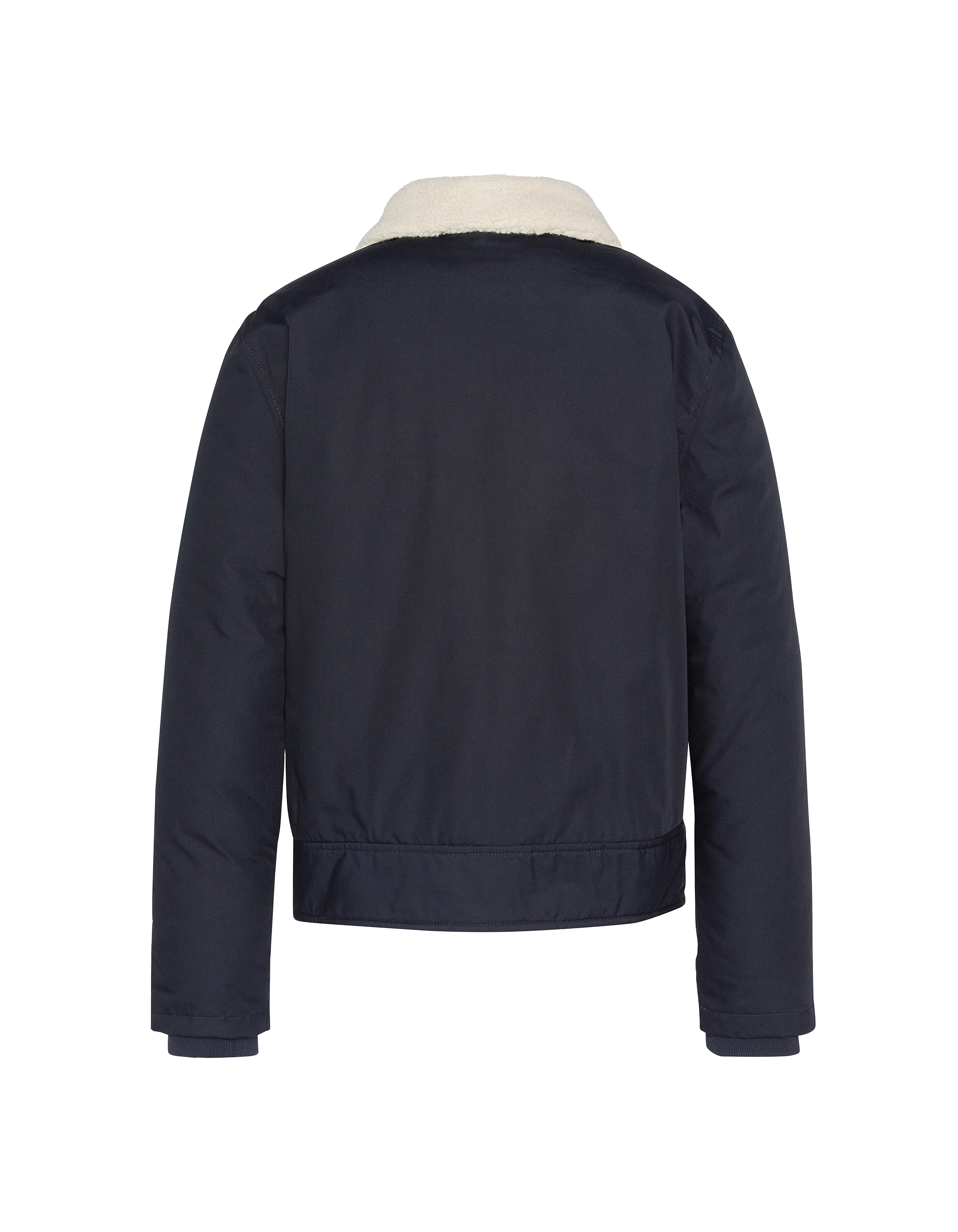 Blouson bleu marine avec col sherpa amovible-8