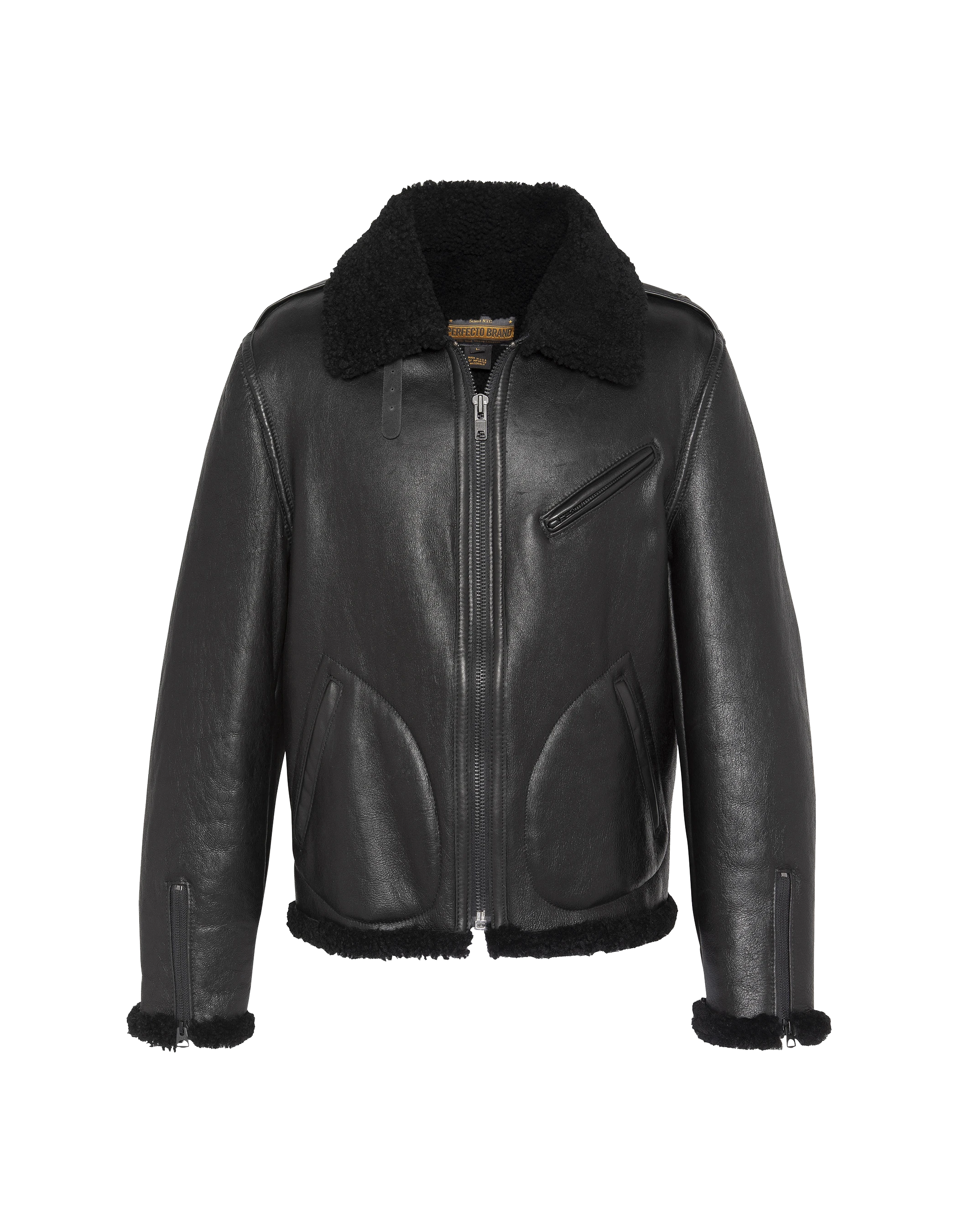 Blouson motard mythique USA, cuir de mouton-1