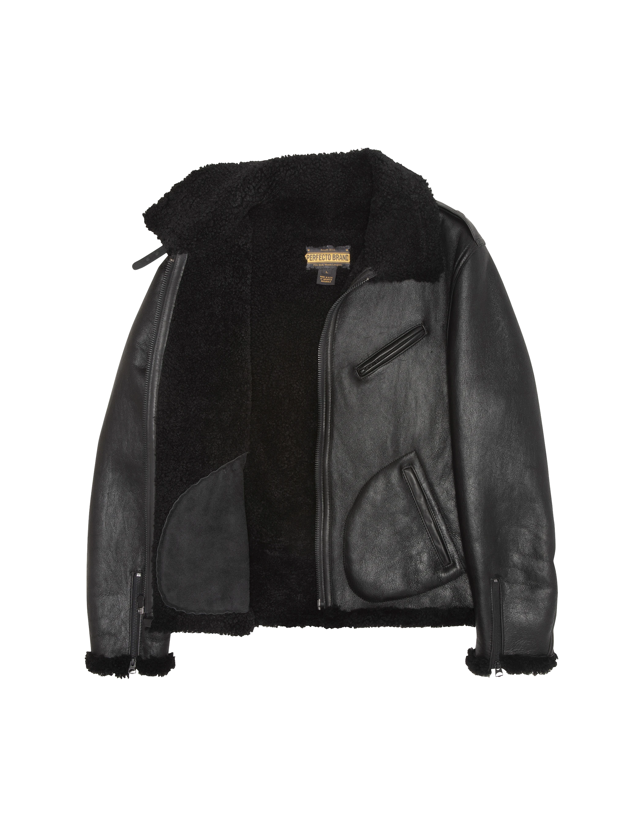 Blouson motard mythique USA, cuir de mouton-4