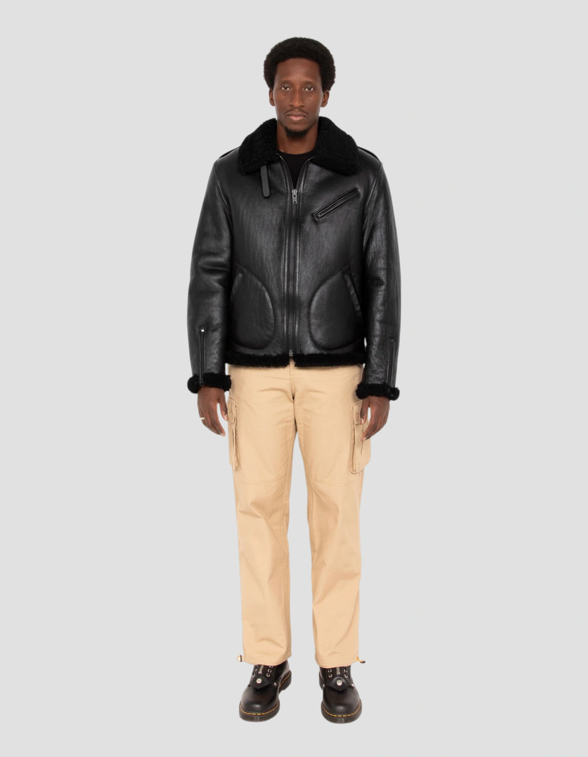 Iconic USA biker jacket, sheepskin