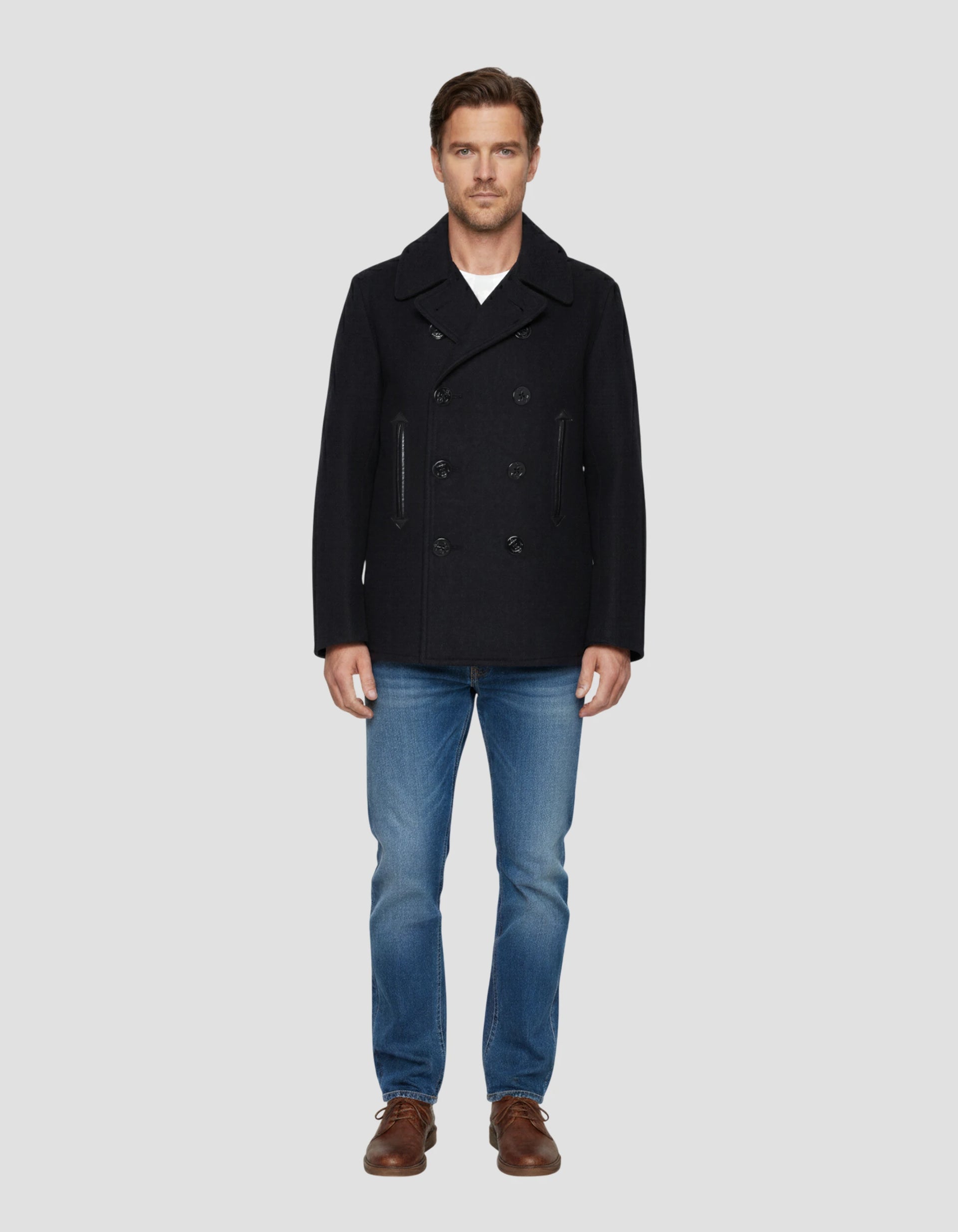 ジャケット・アウター Schott Bros. Peacoat - Navy Lot.751 751 - Slim Fit Peacoat – Schott N.Y.C.