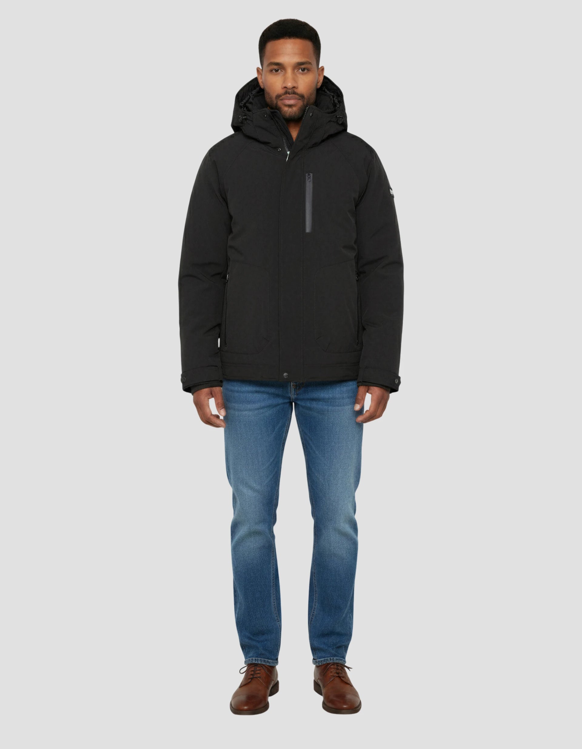 Schott ショット HOODED WEP JACKET ブラック S Black hooded jacket with removable plastron - Pittsburgh | Schott NYC®