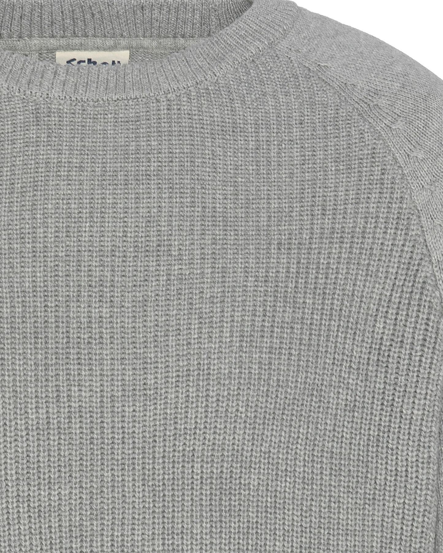 Pull côtelé gris chiné à col rond