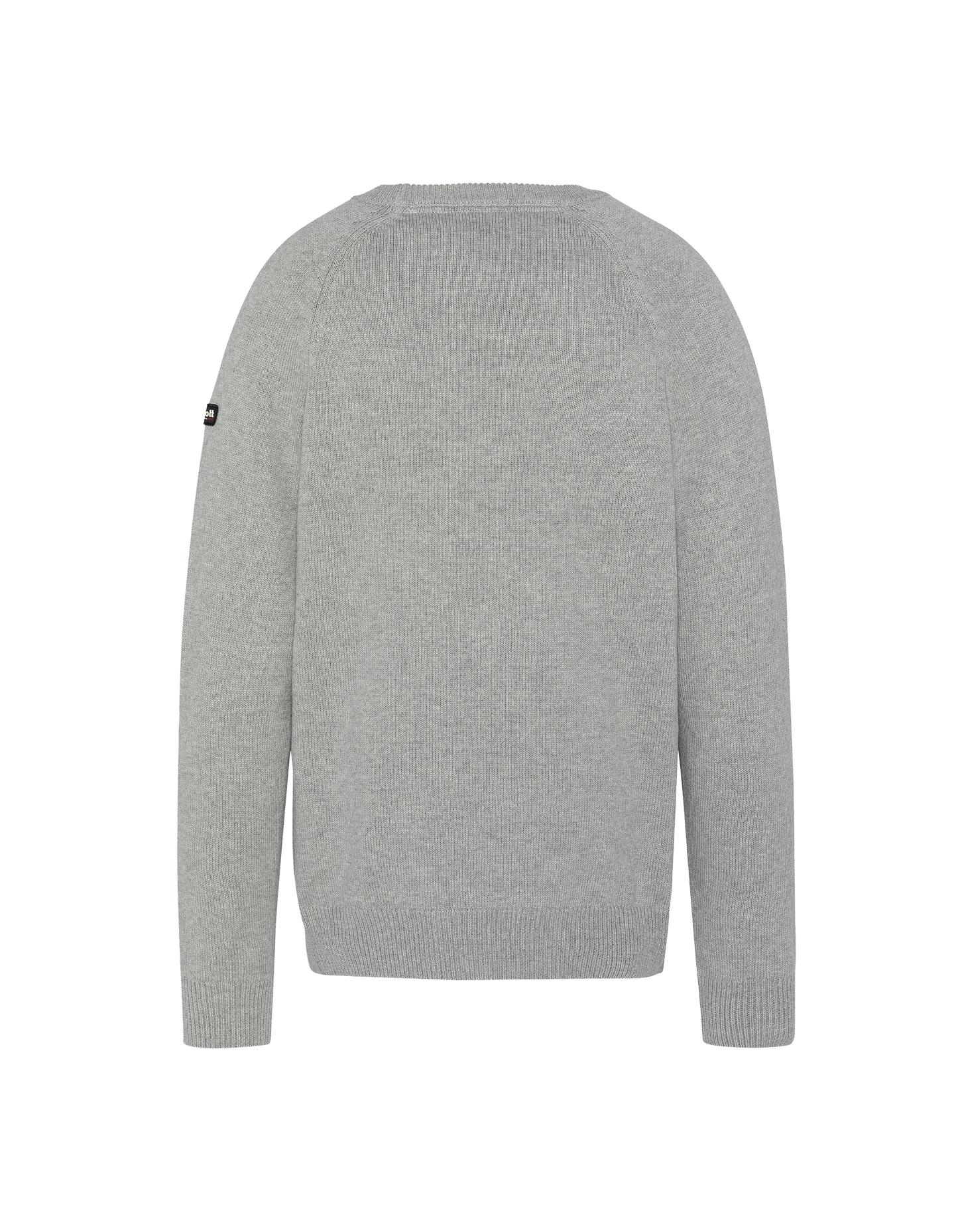 Pull côtelé gris chiné à col rond
