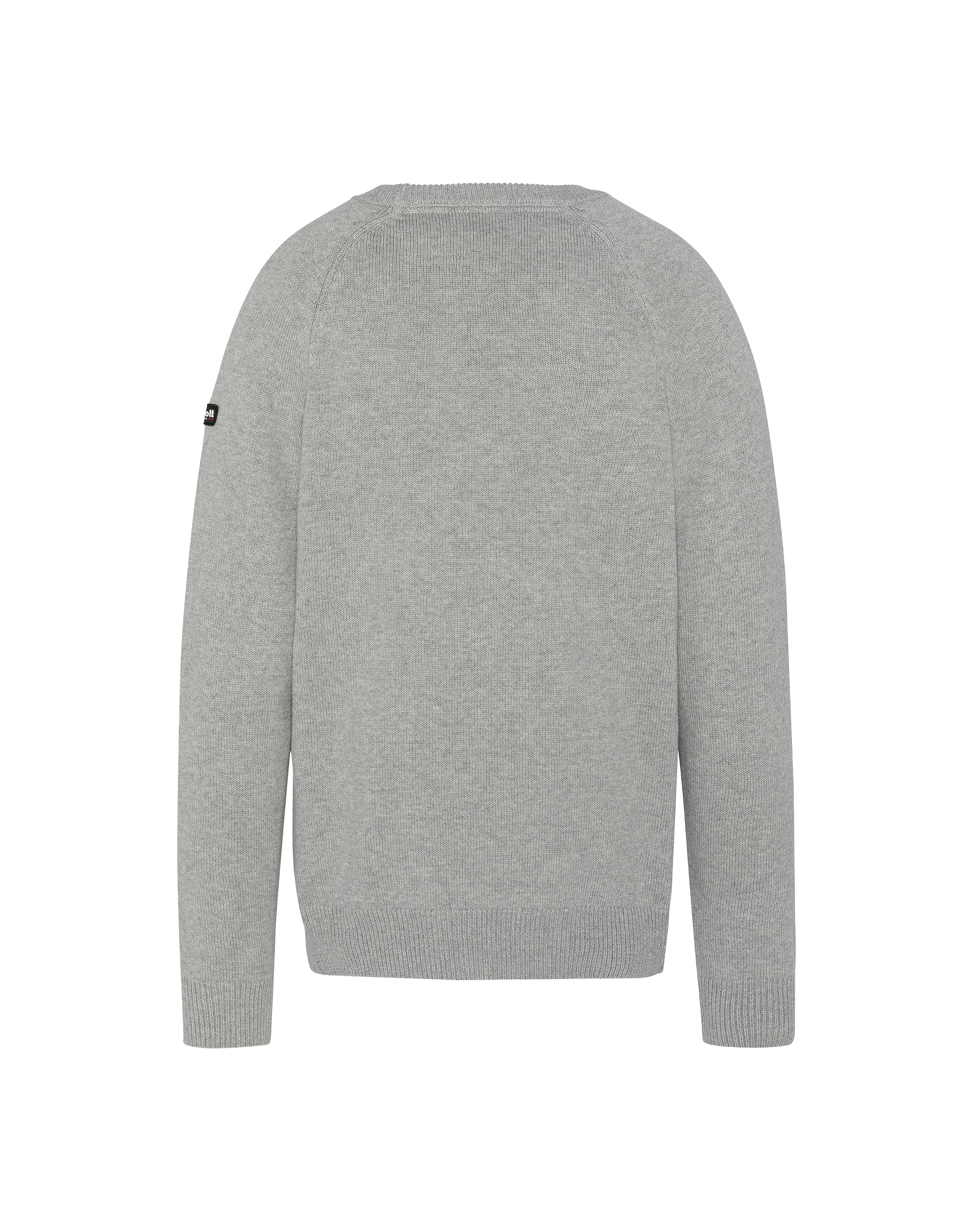 Pull côtelé gris chiné à col rond-2