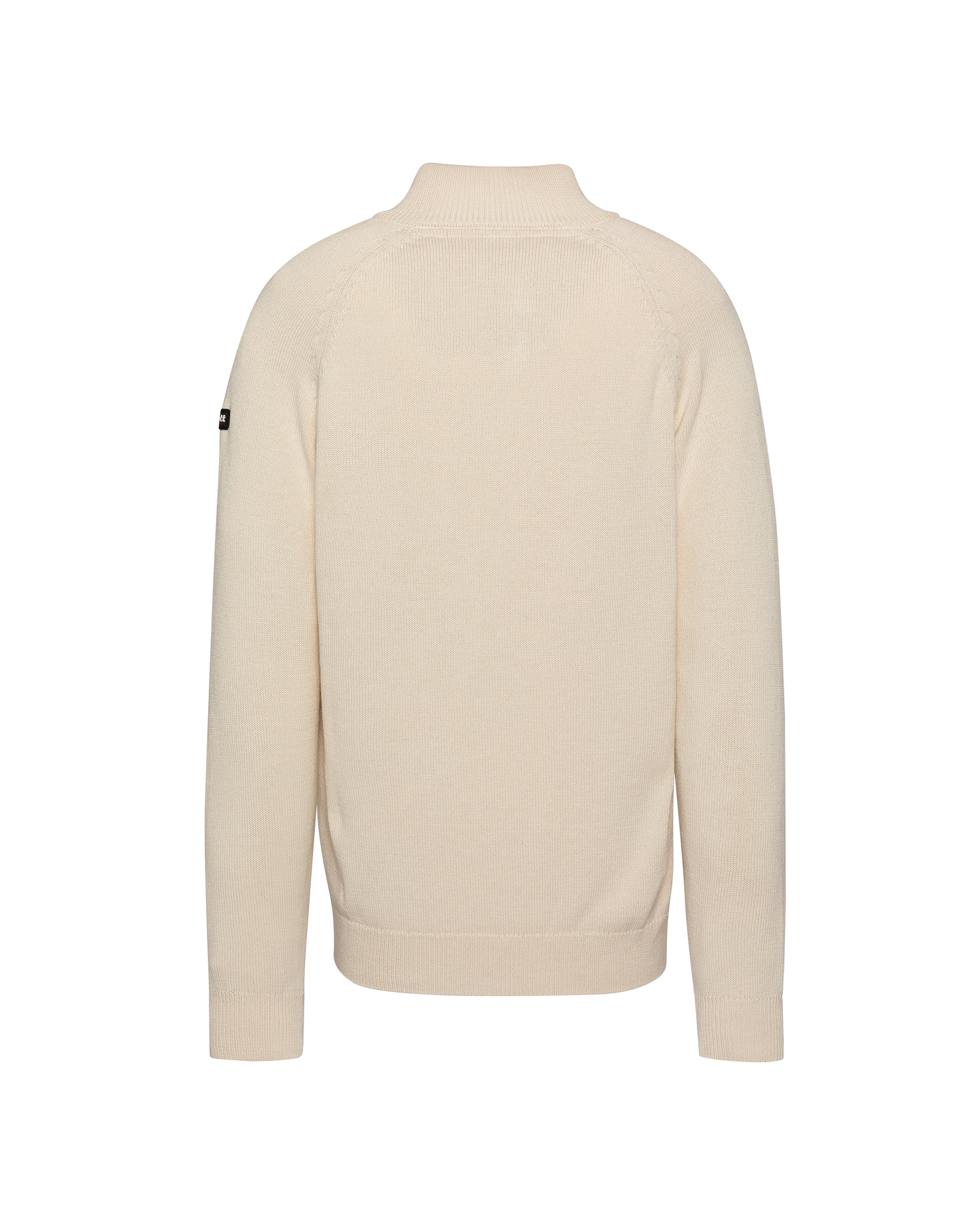 Pull zippé côtelé écru