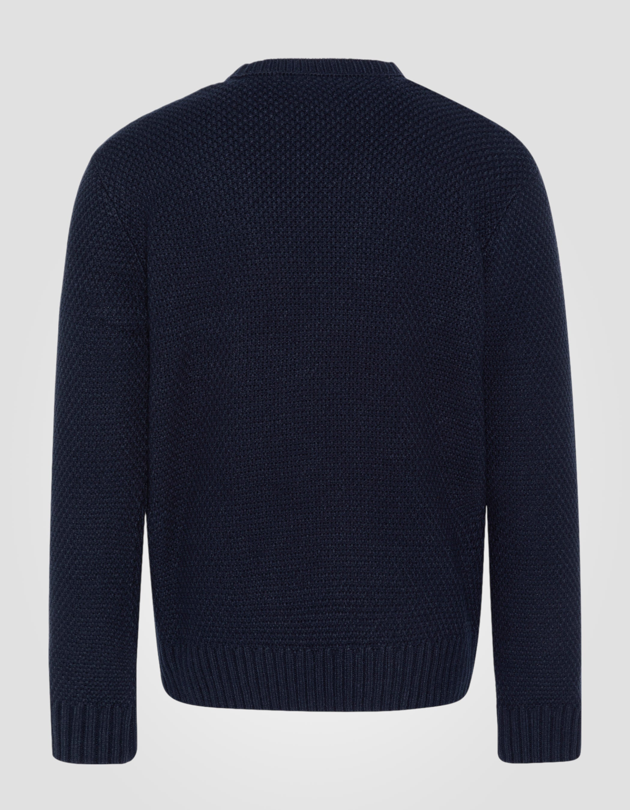 Maglione blu rotondo blu navy con mesh attorcigliata-2