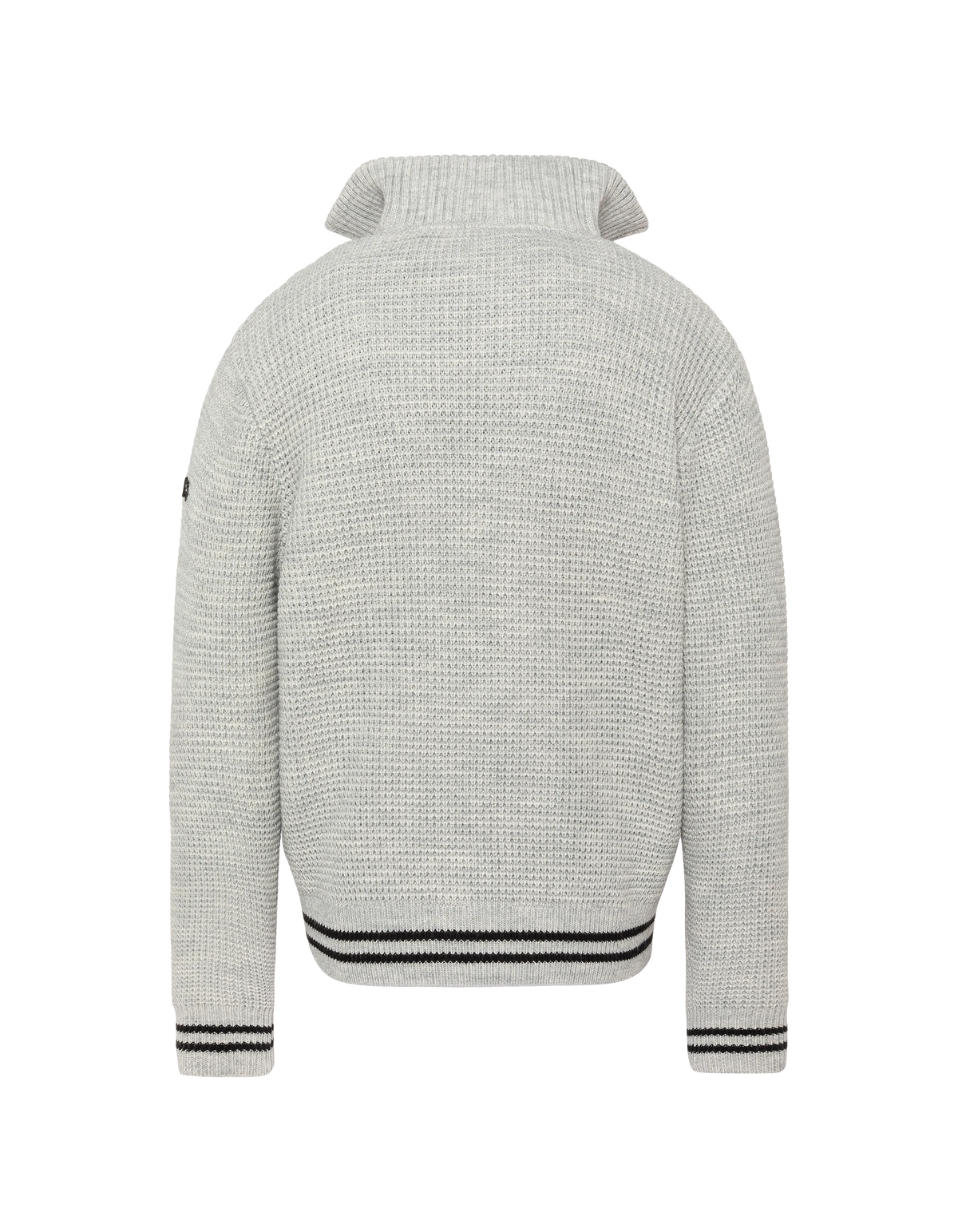 Pull camionneur gris chiné en maille texturée-2