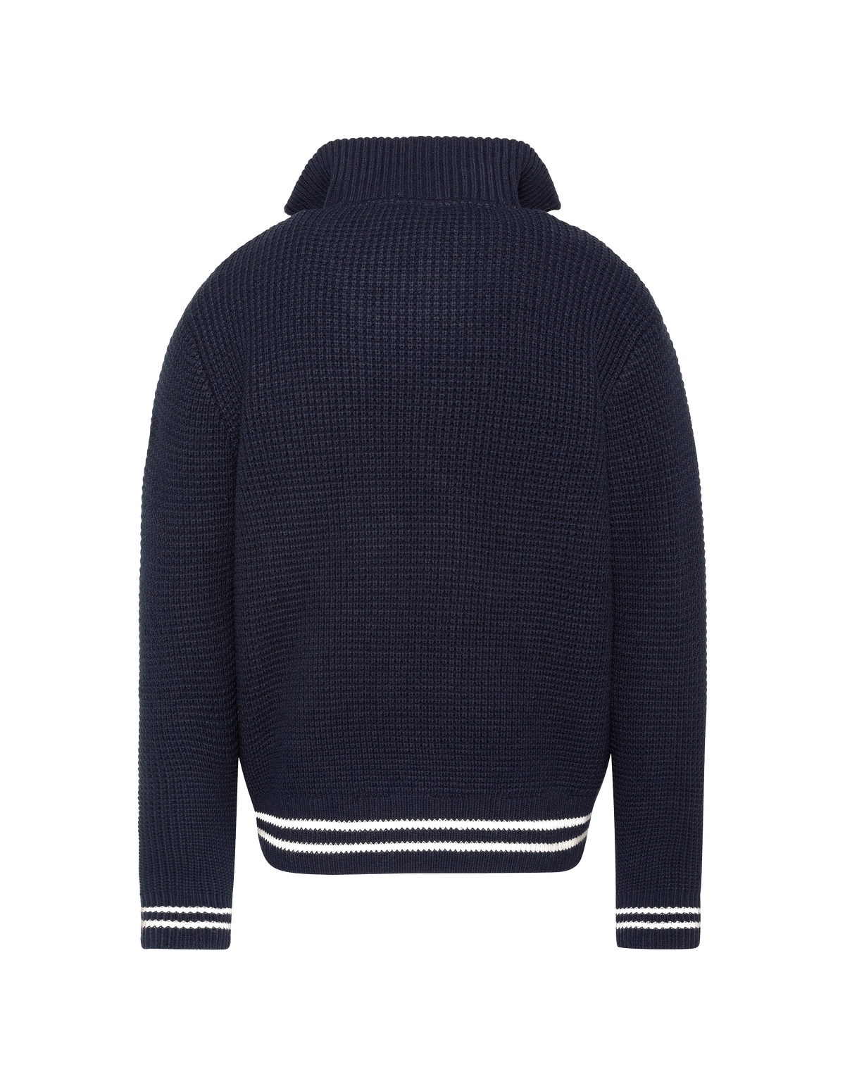 Pull camionneur bleu marine en maille texturée-2