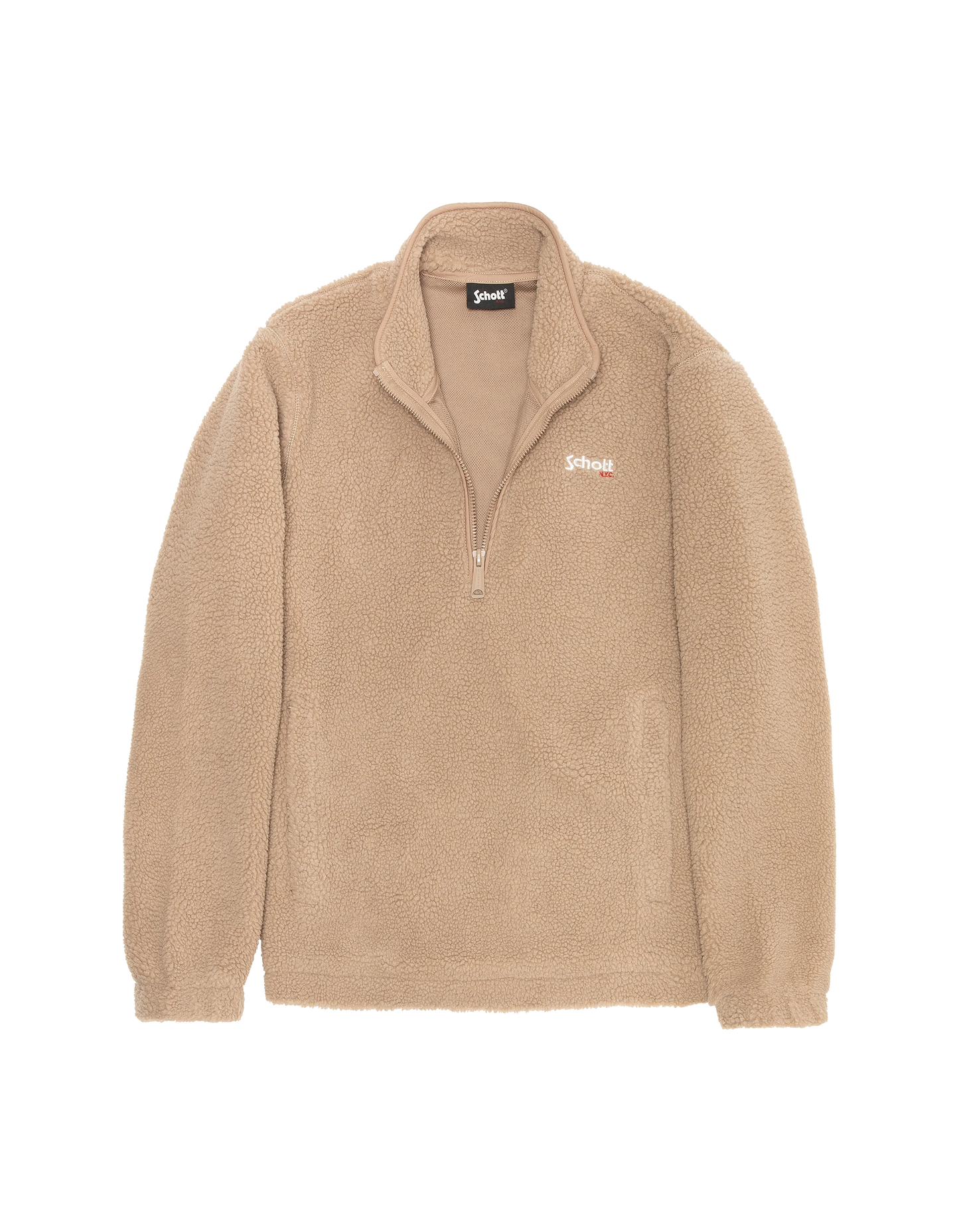 Polaire beige avec col zippé sherpa