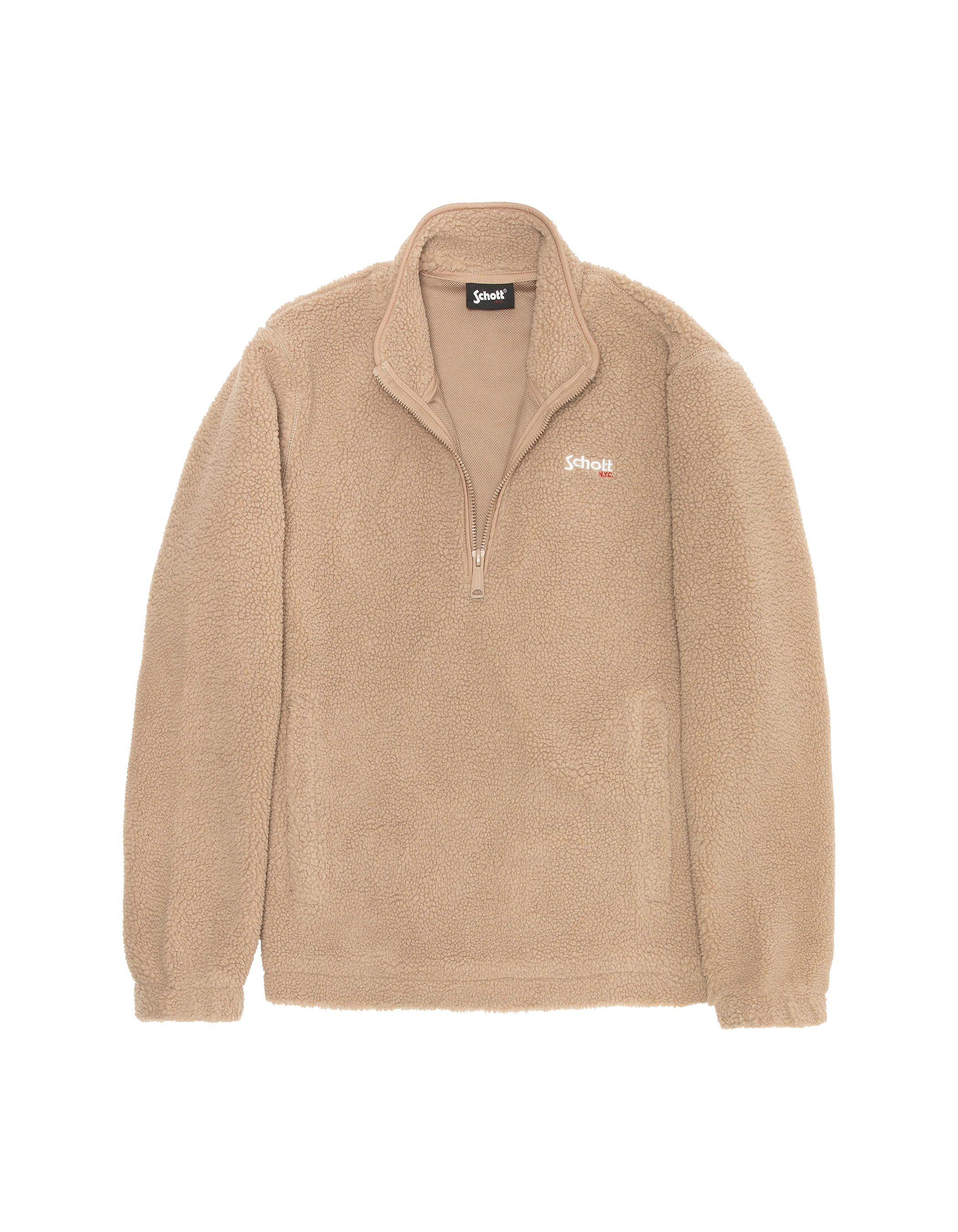 Polaire beige avec col zippé sherpa-5