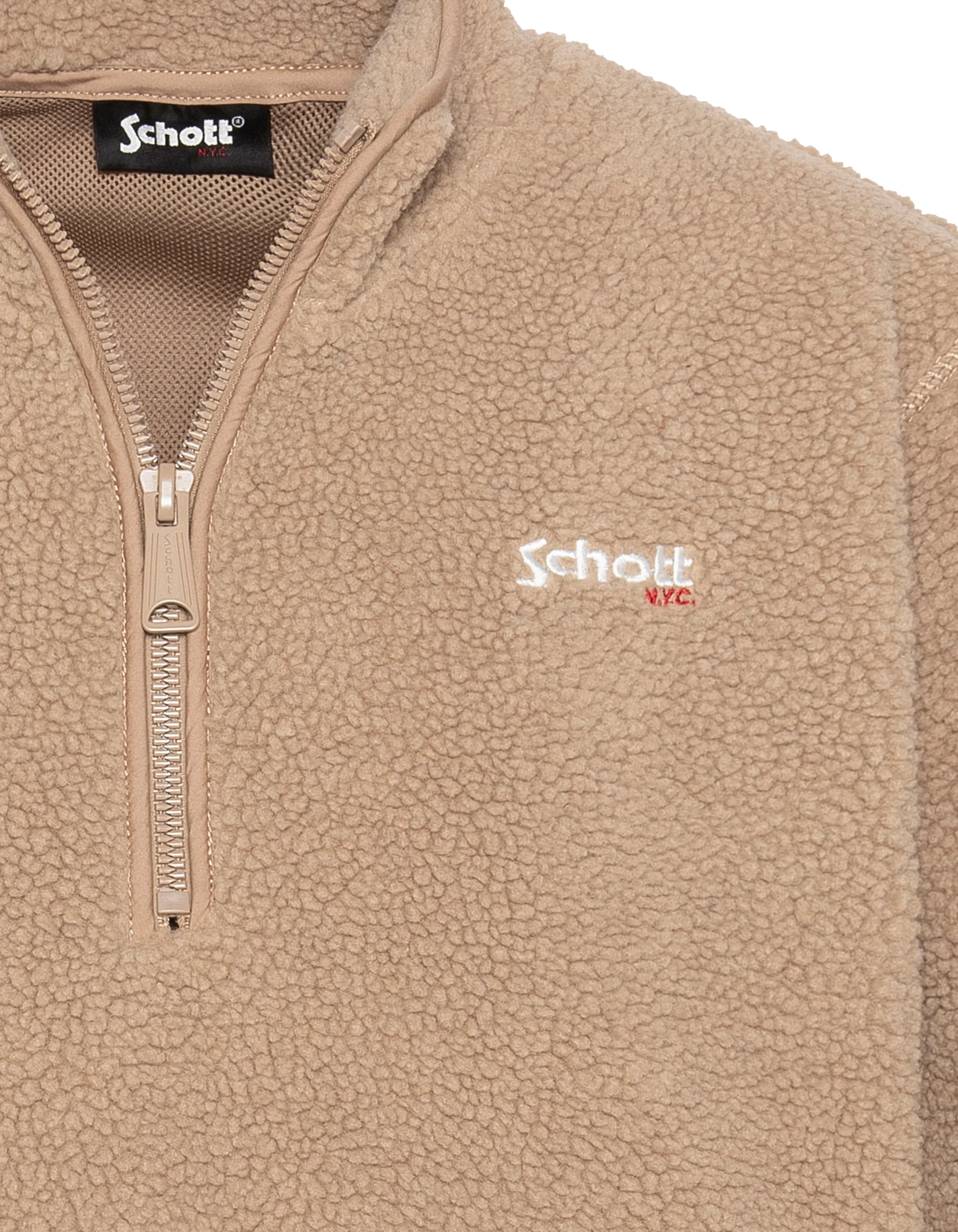 Polaire beige avec col zippé sherpa-6