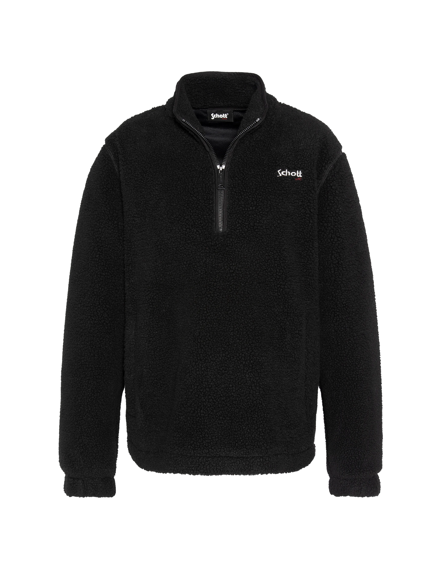 Polaire noir avec col zippé sherpa