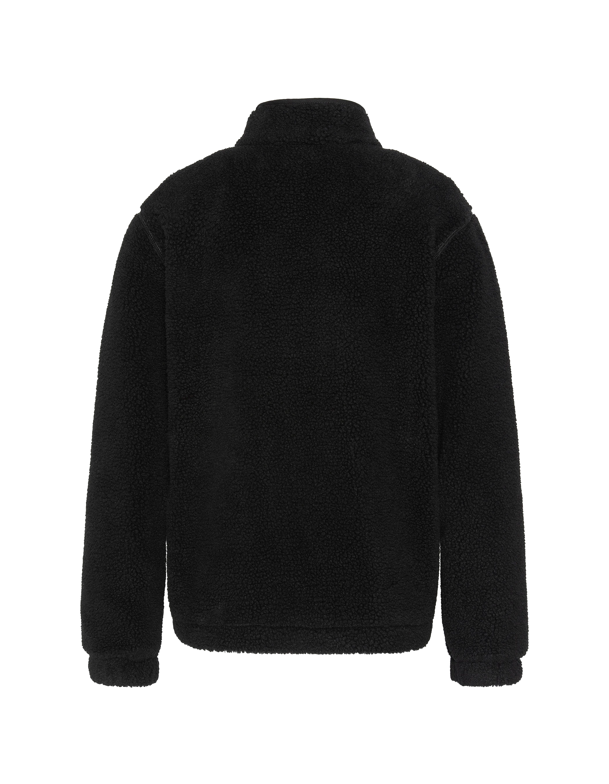 Polaire noir avec col zippé sherpa-2