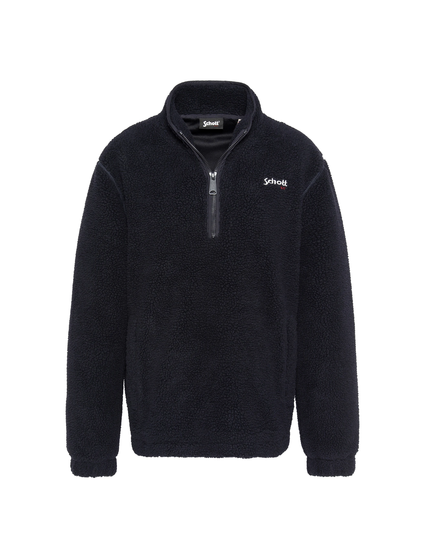 Marineblaues Fleece mit Sherpa Reißverschluss Hals