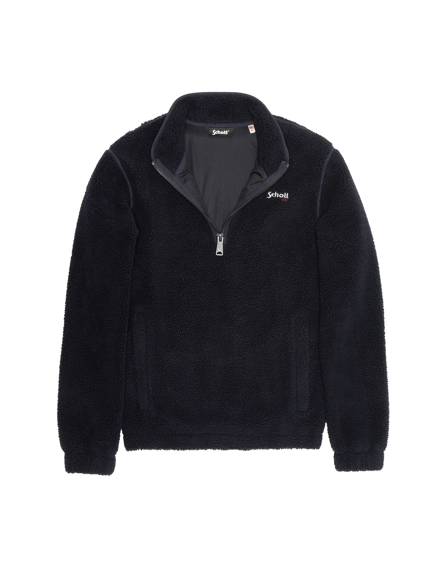 Marineblaues Fleece mit Sherpa Reißverschluss Hals