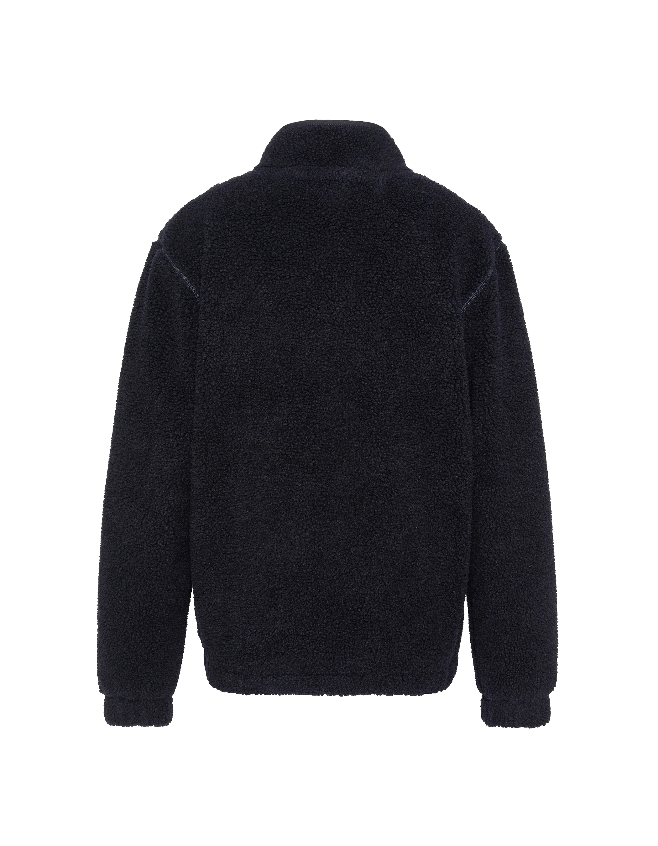 Marineblaues Fleece mit Sherpa Reißverschluss Hals-7