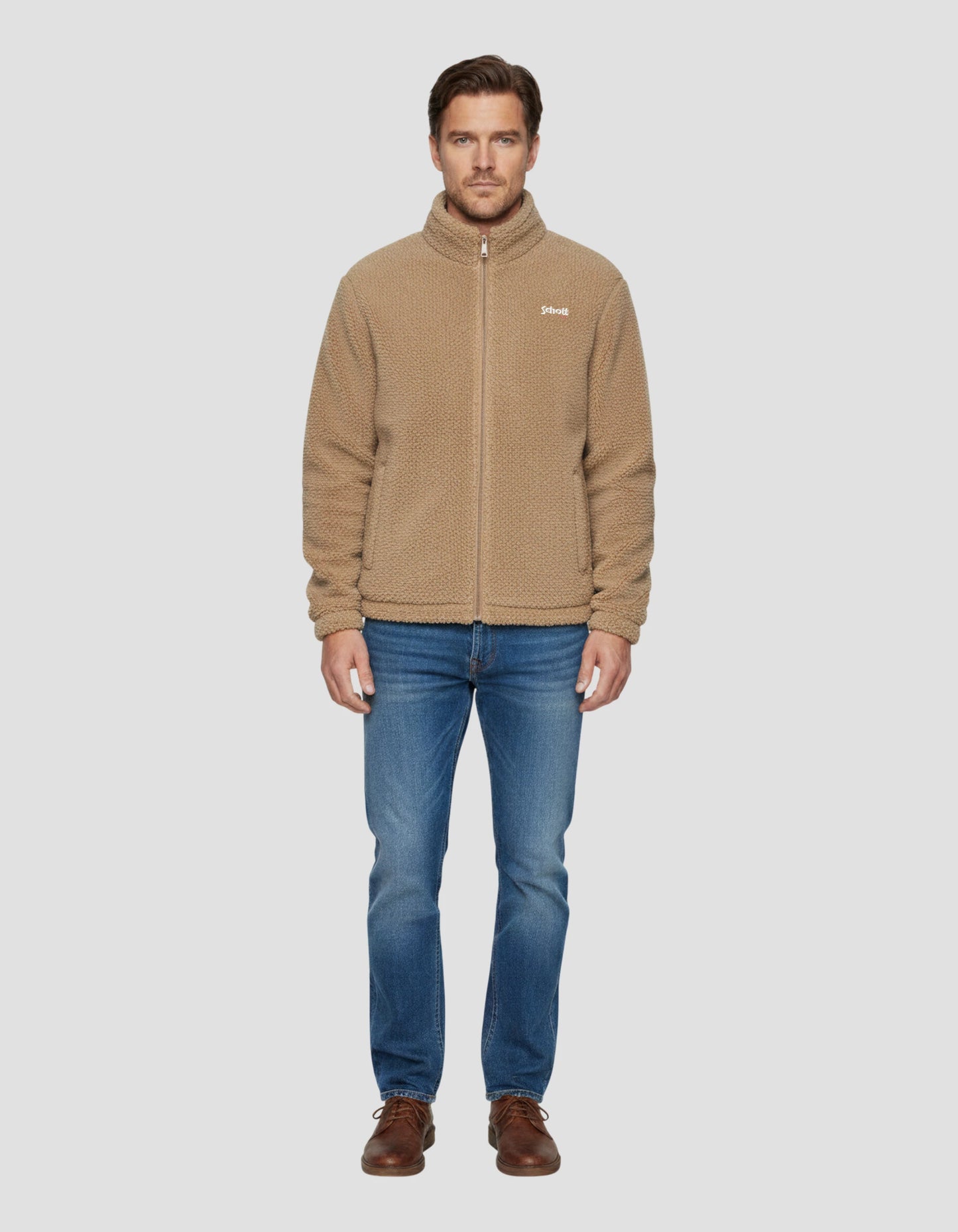 Polaire zippée sherpa beige