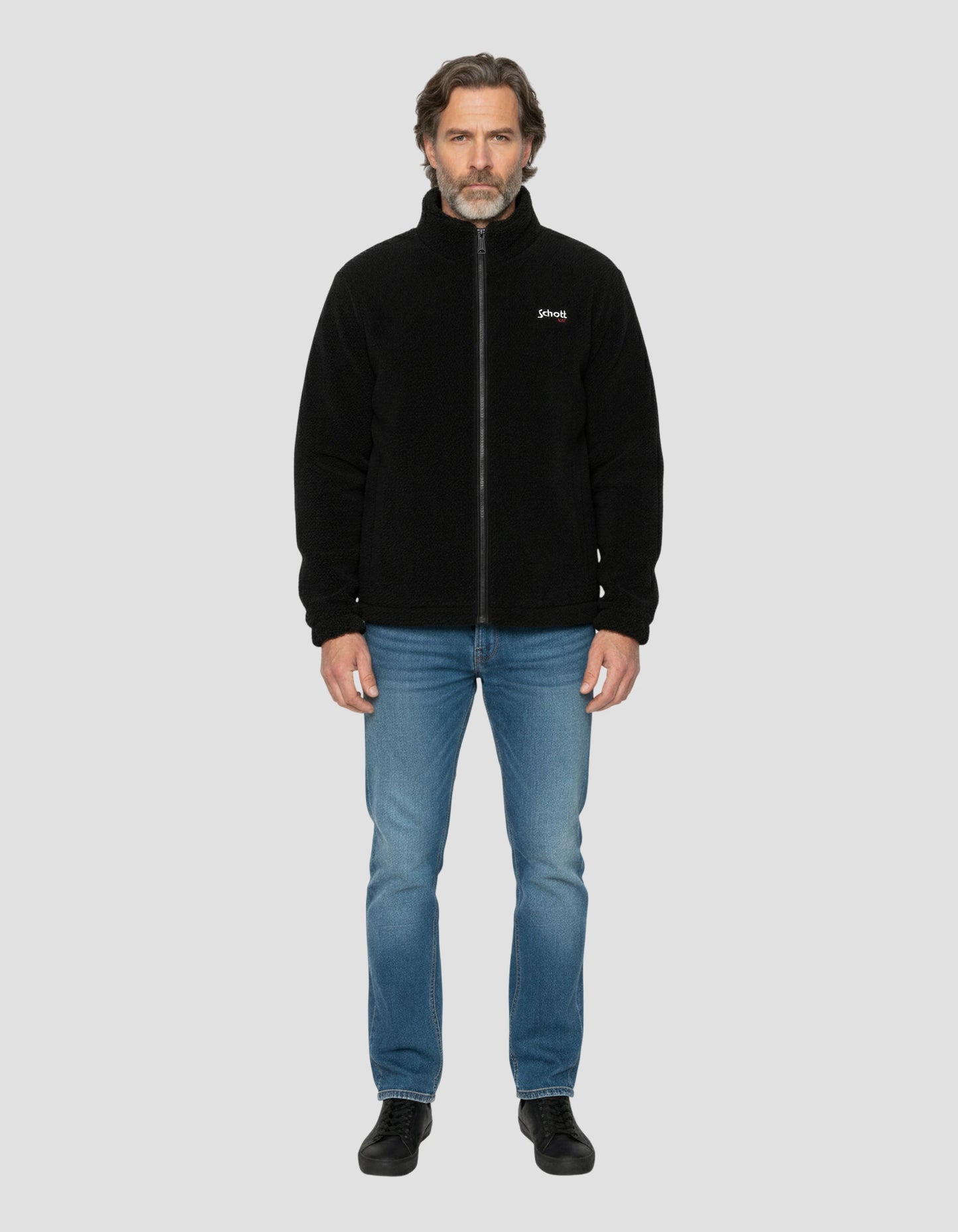 Polaire zippée sherpa noir