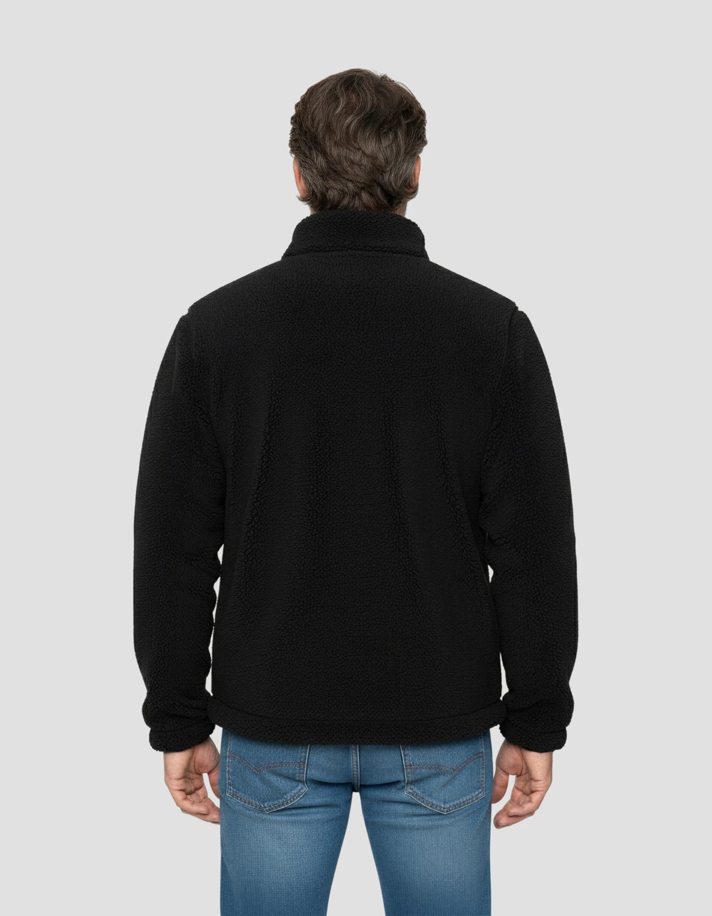 Polaire zippée sherpa noir