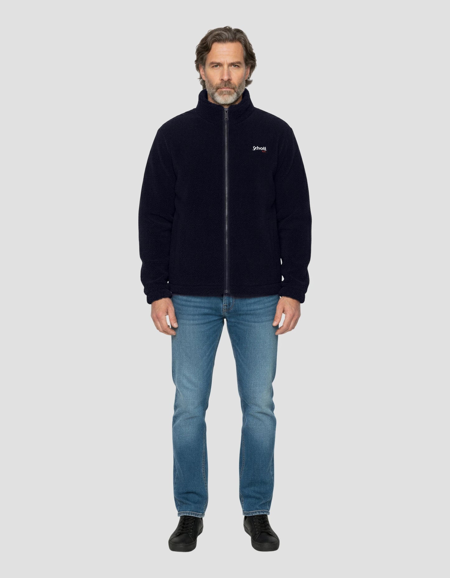 Sherpa Navy Blue Zipped Fleece