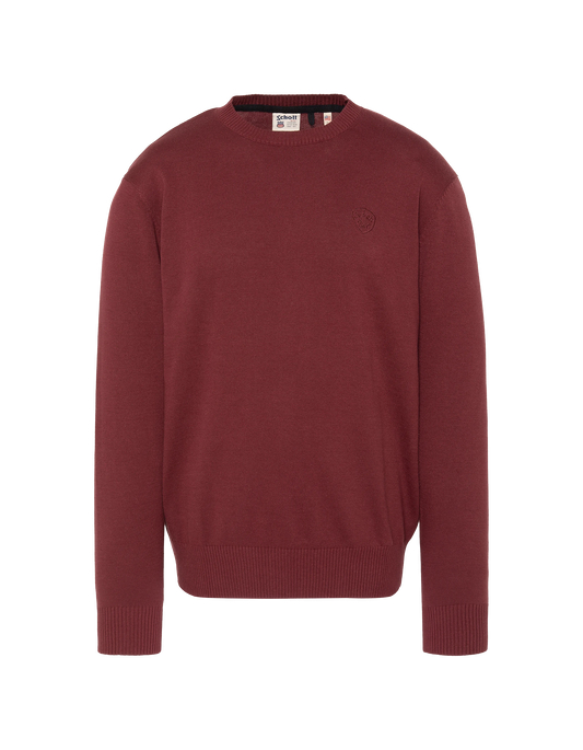 Feiner bordeauxroter Rundhalspullover