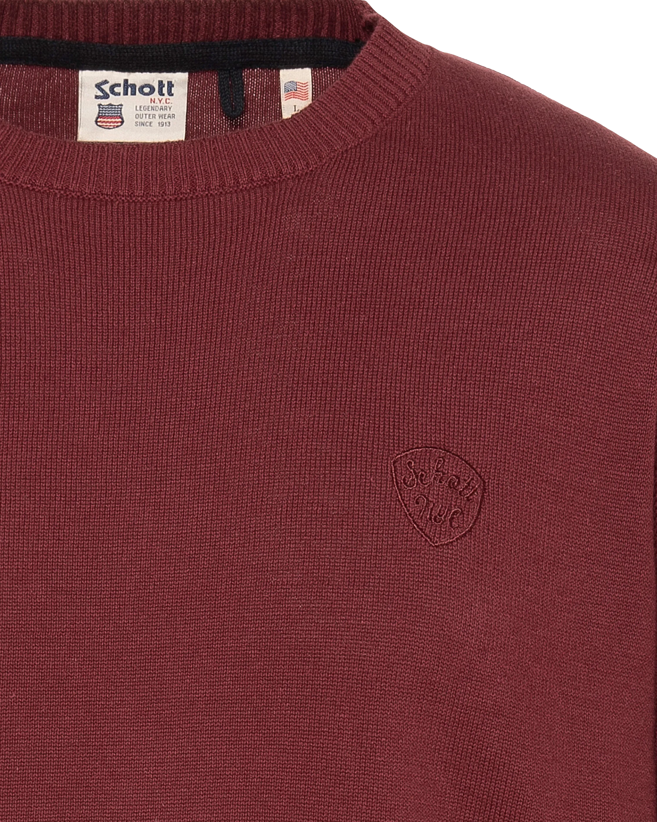 Feiner burgunderfarbener Pullover mit Rundhalsausschnitt-3