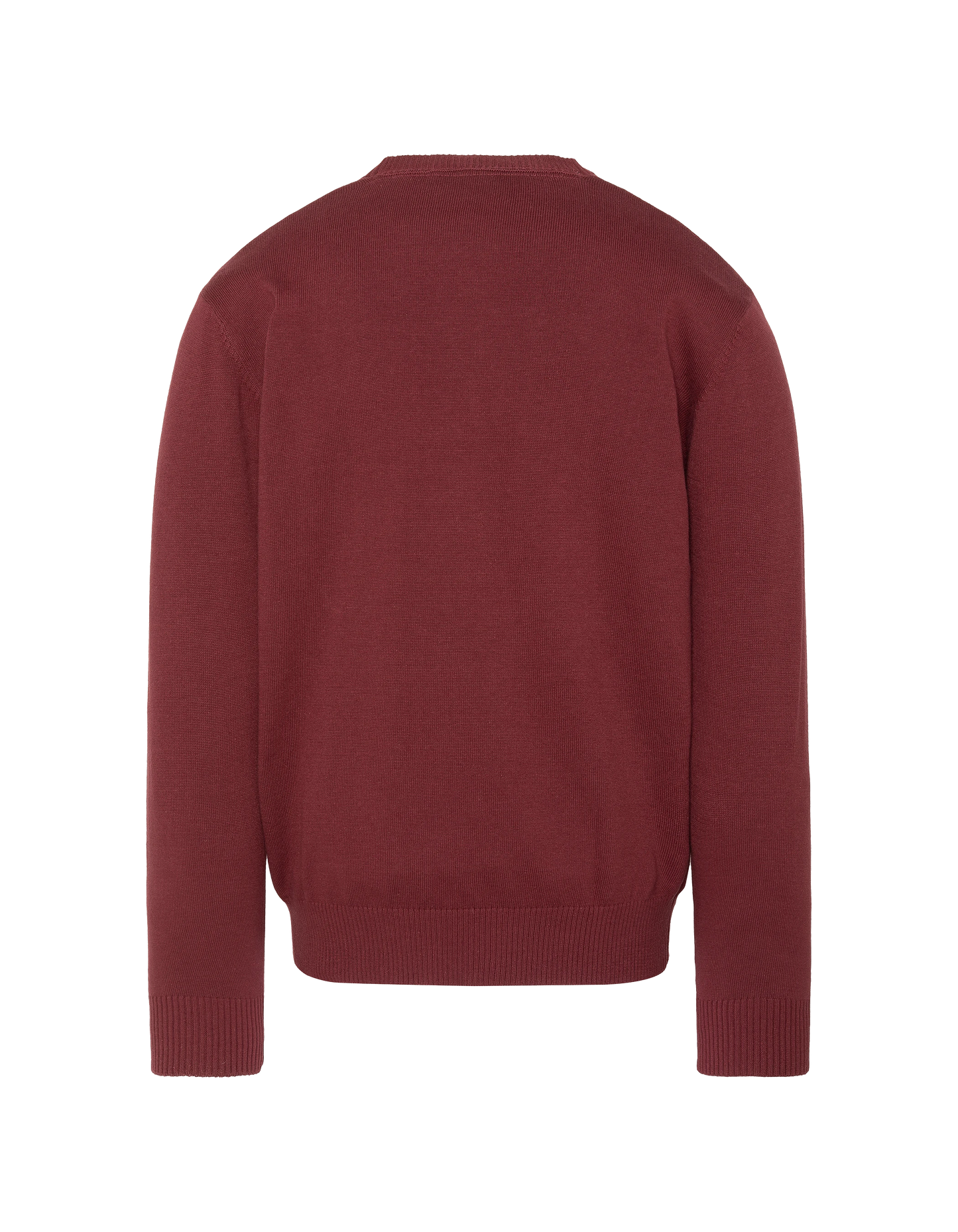 Feiner burgunderfarbener Pullover mit Rundhalsausschnitt