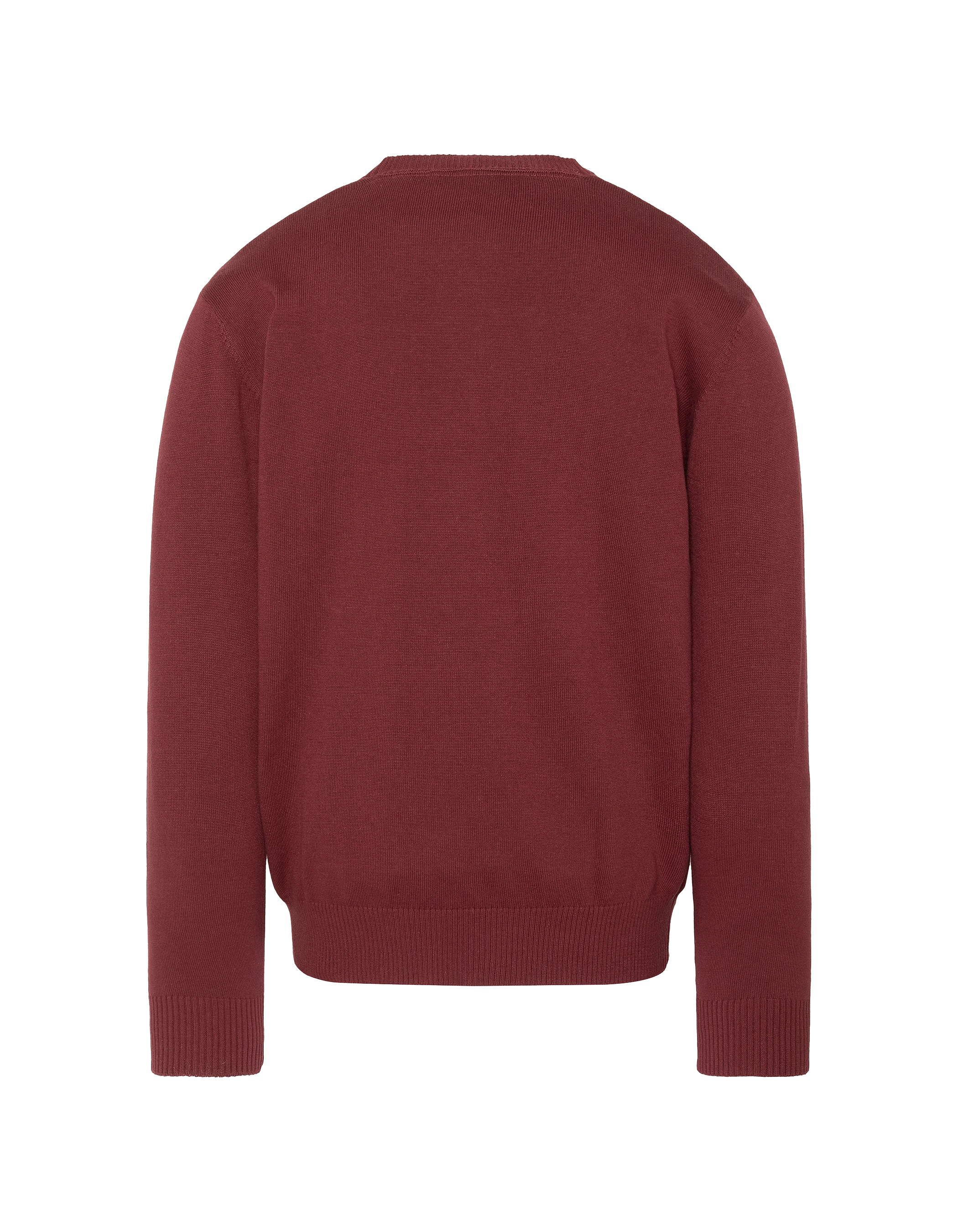 Feiner burgunderfarbener Pullover mit Rundhalsausschnitt-2