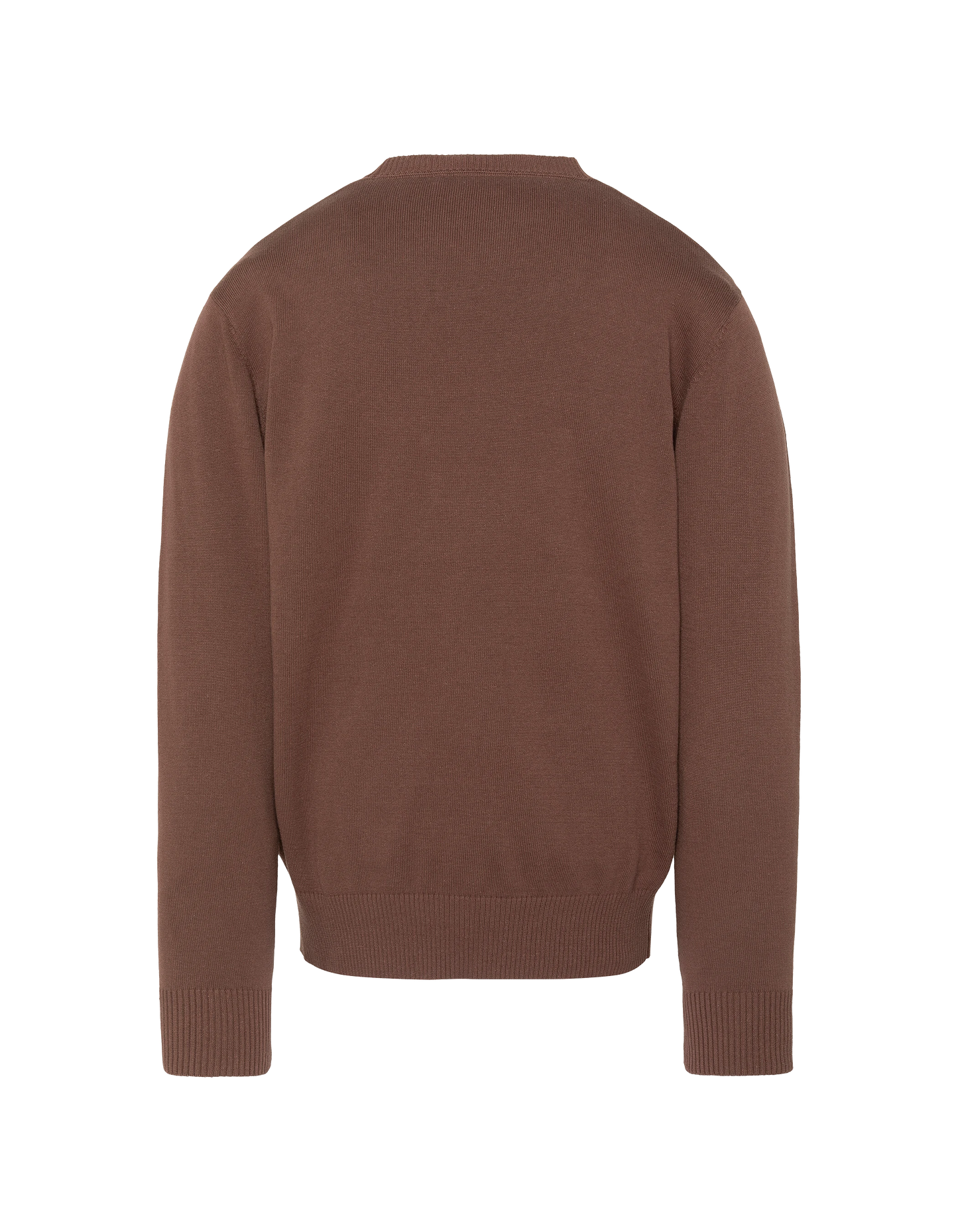 Pull fin chocolat à col rond