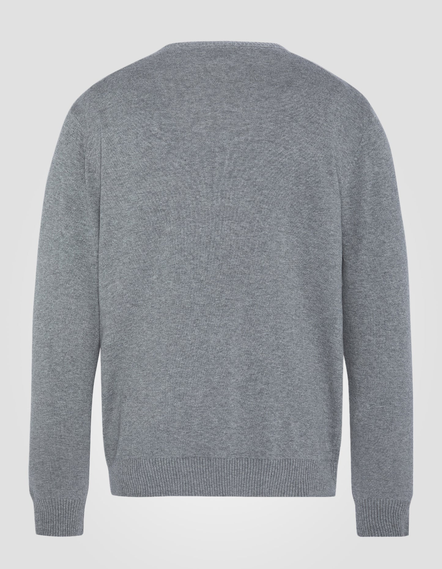 Pull fin gris chiné à col rond