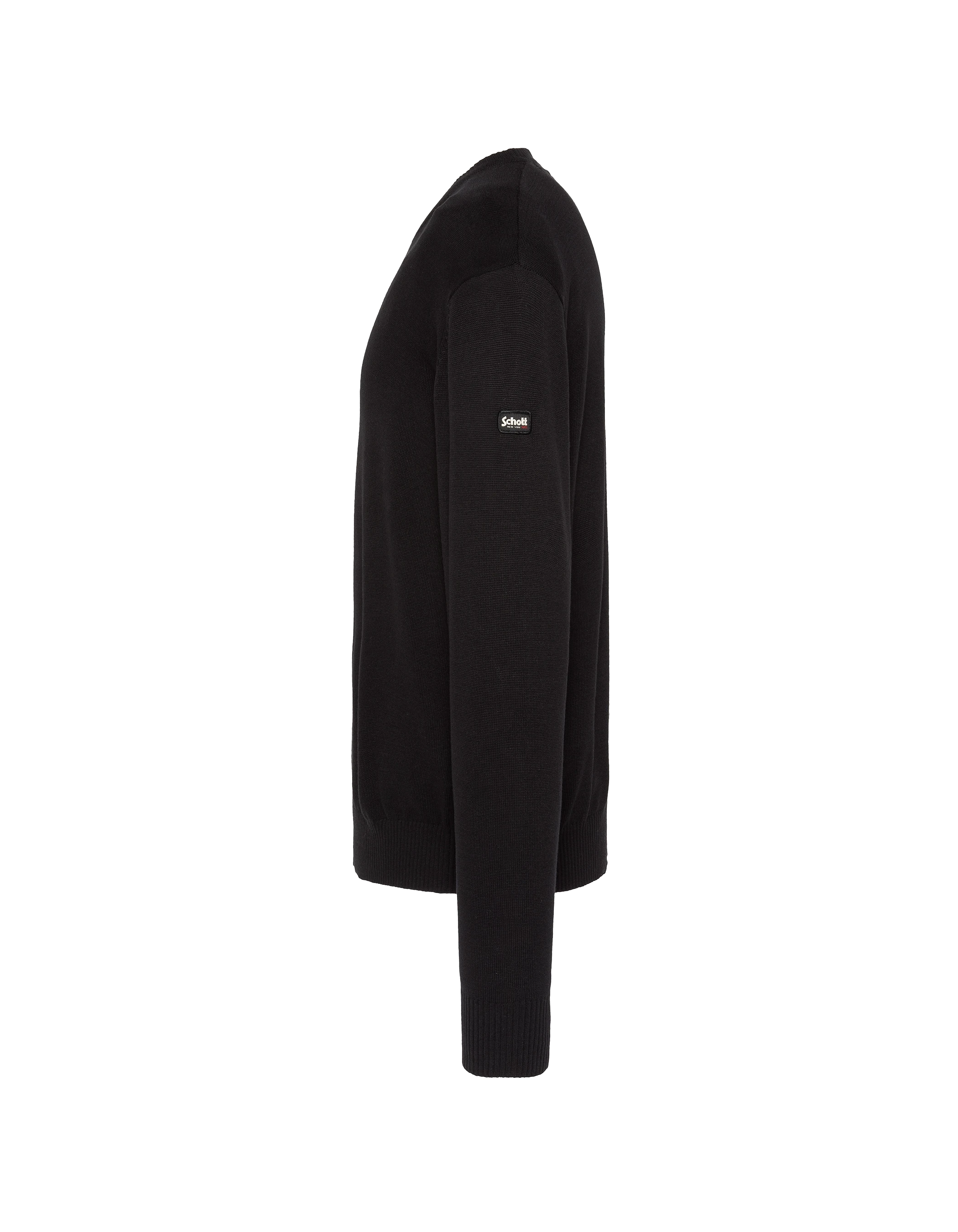 Pull léger noir col rond-3