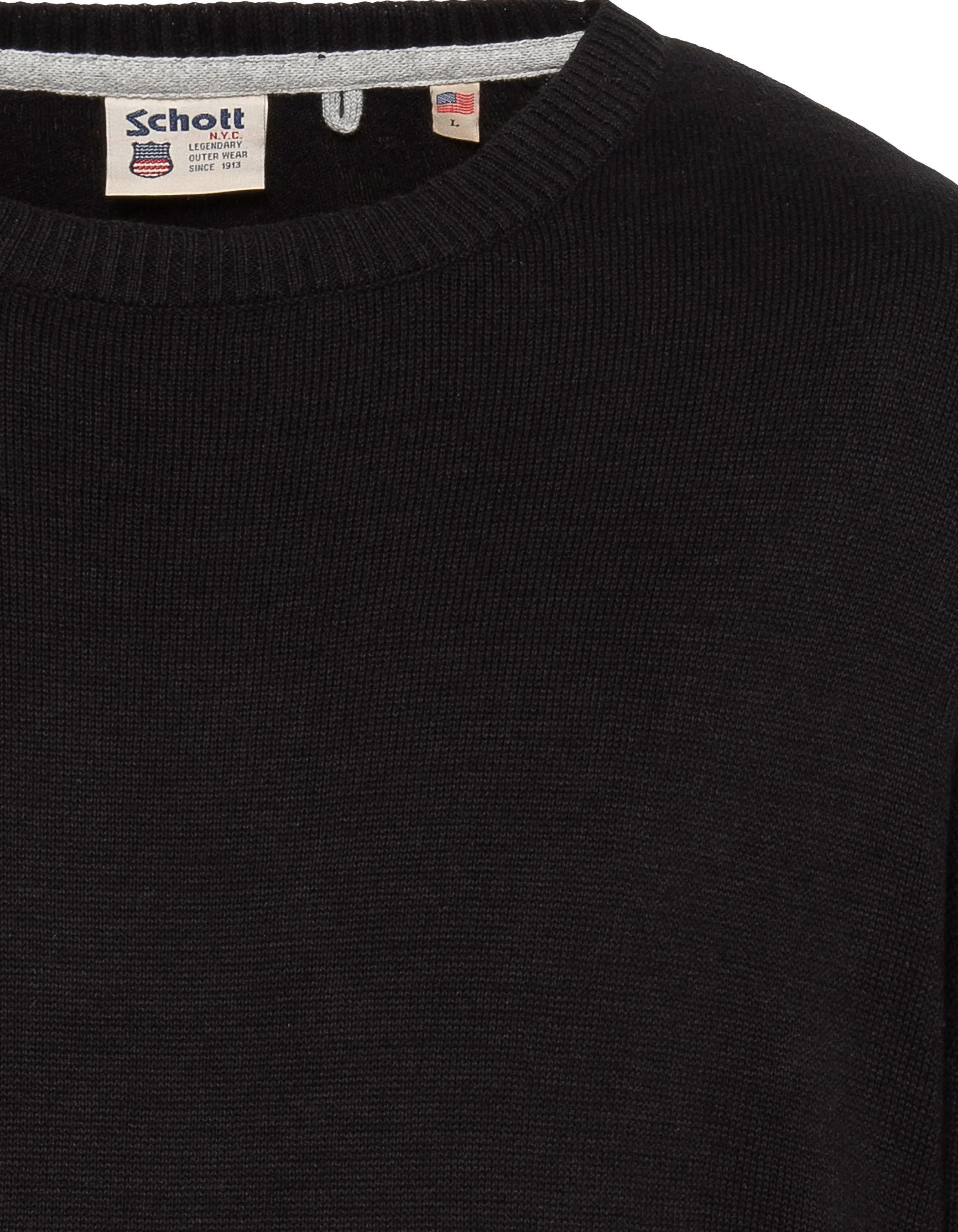 Pull léger noir col rond-4