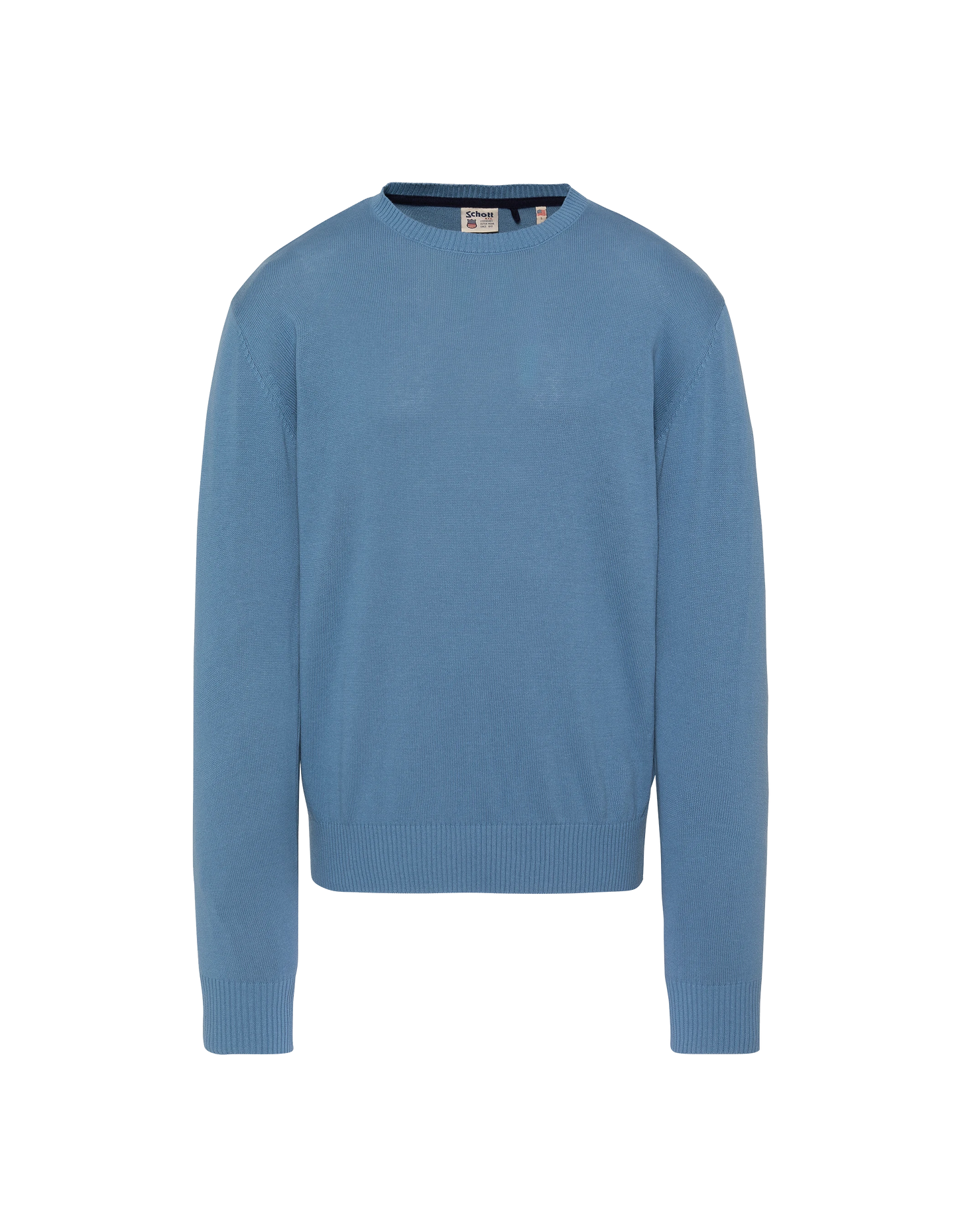 Pull léger bleu gris col rond