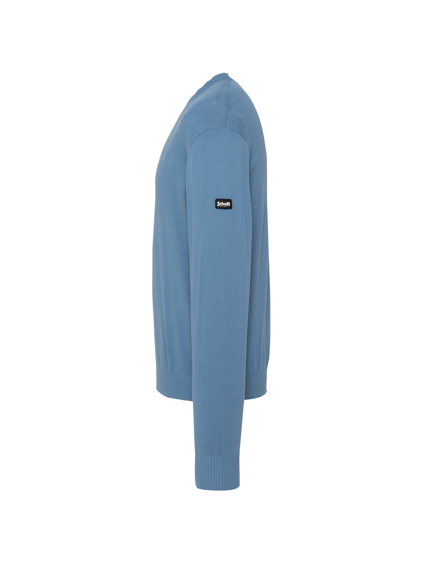 Pull léger bleu gris col rond